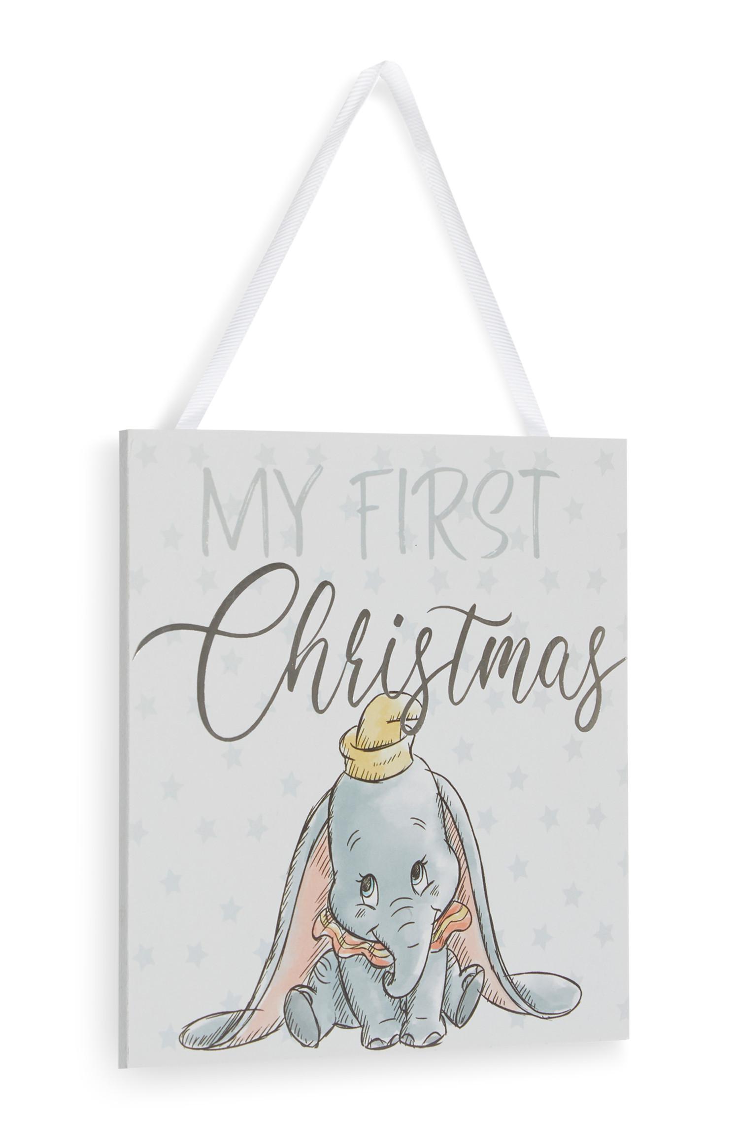 Placa de Dumbo My First Christmas para bebés