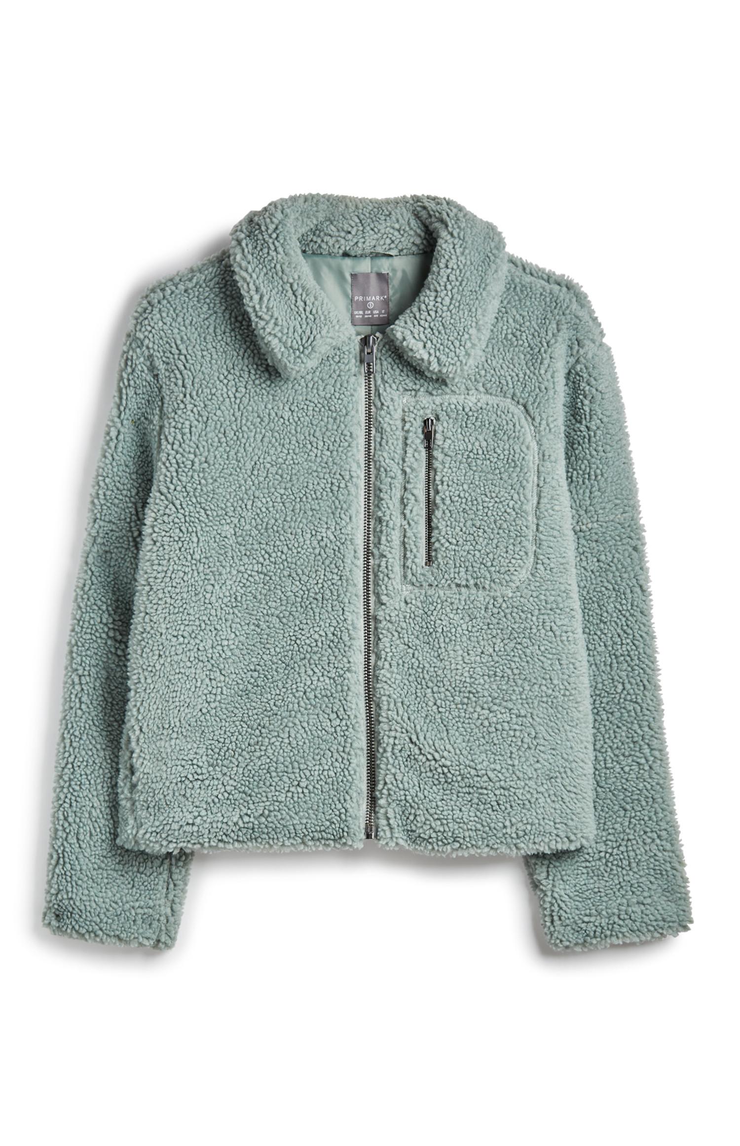 blue borg teddy coat
