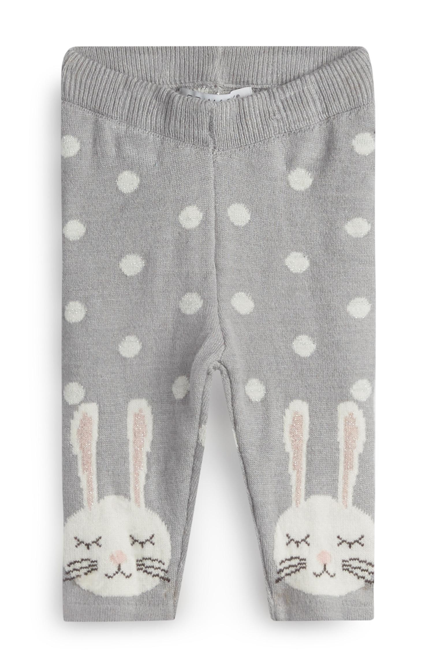 Dekliške sive pajkice z zajčki za dojenčke