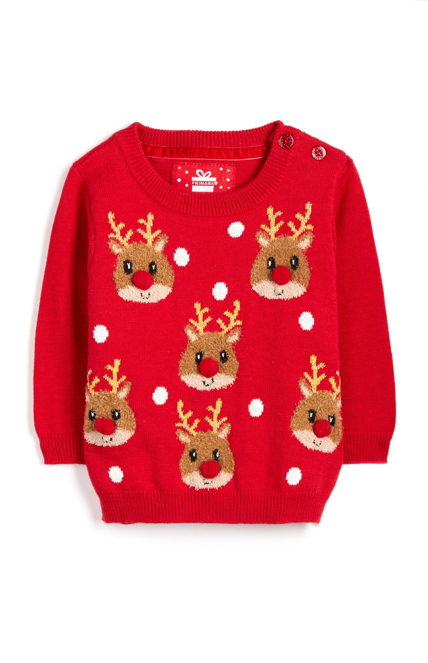 Camisola malha rena menina bebé vermelho