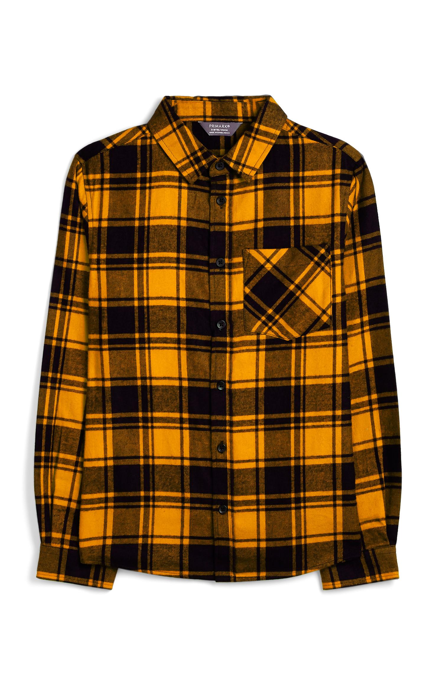 Camisa naranja a cuadros para niño mayor