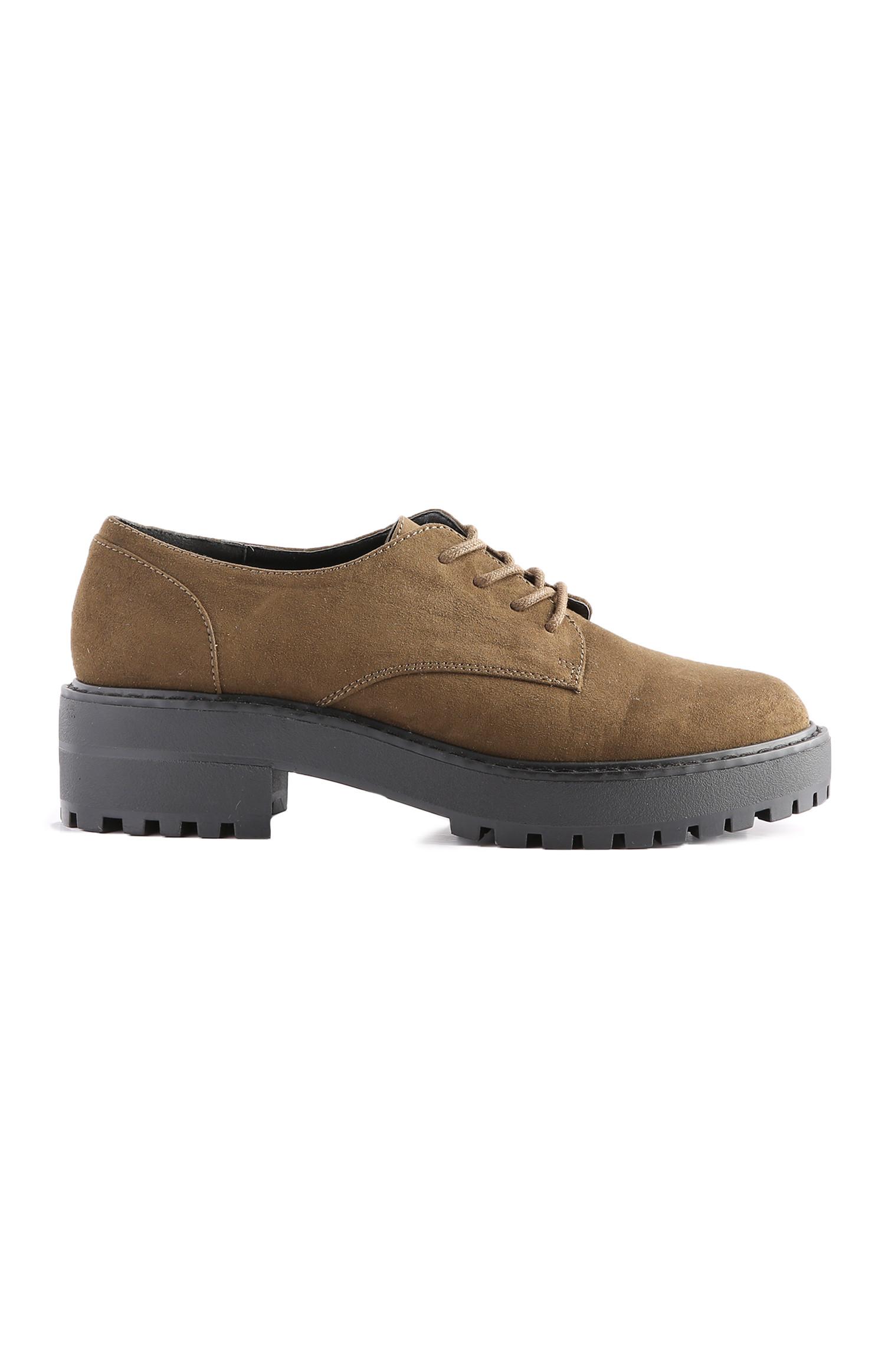 Stevige kaki veterschoen Ballerina's Schoenen en laarzen Dames