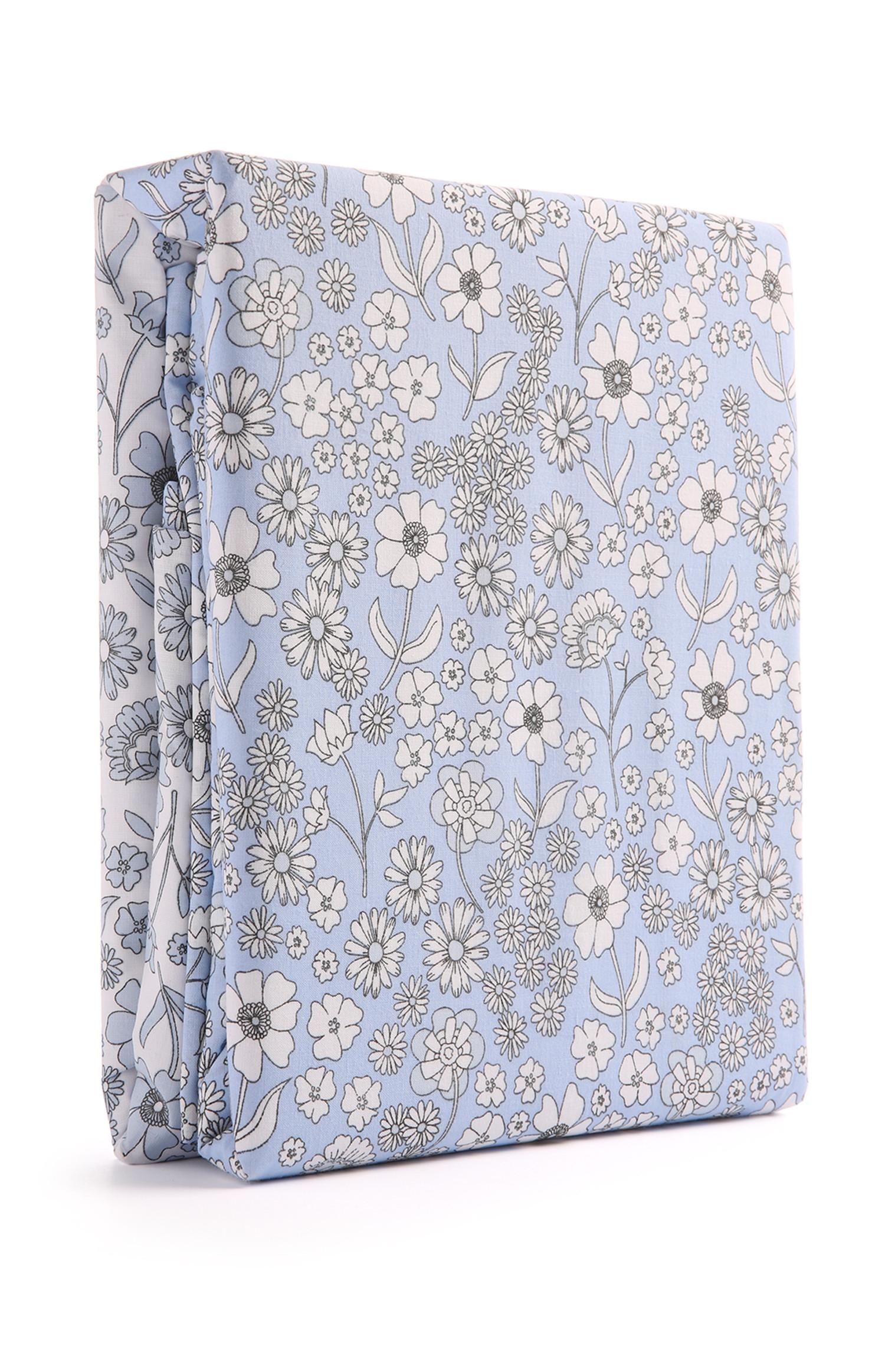 Funda nórdica azul con flores