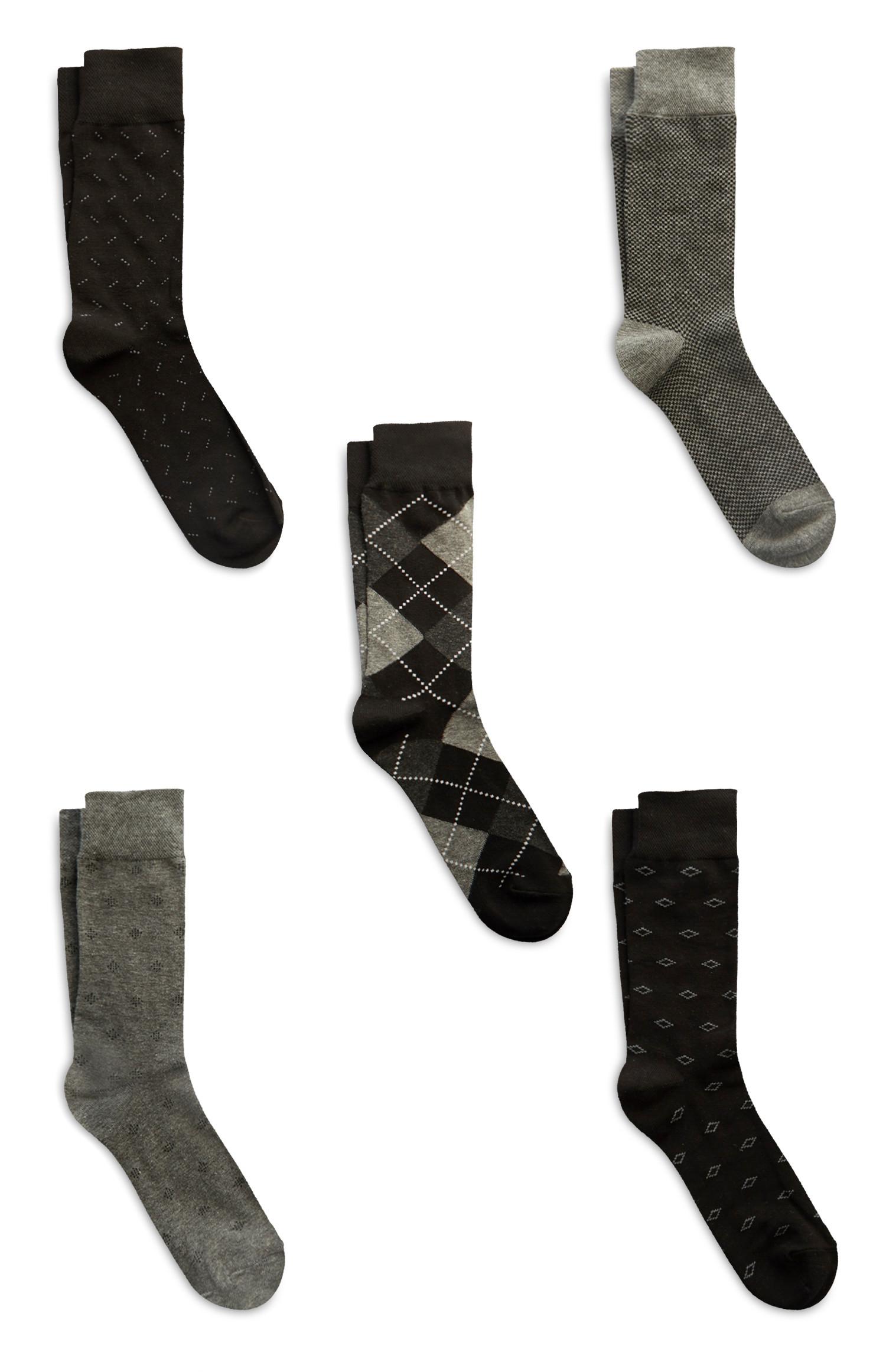 Pack 5 pares meias algodão modal preto