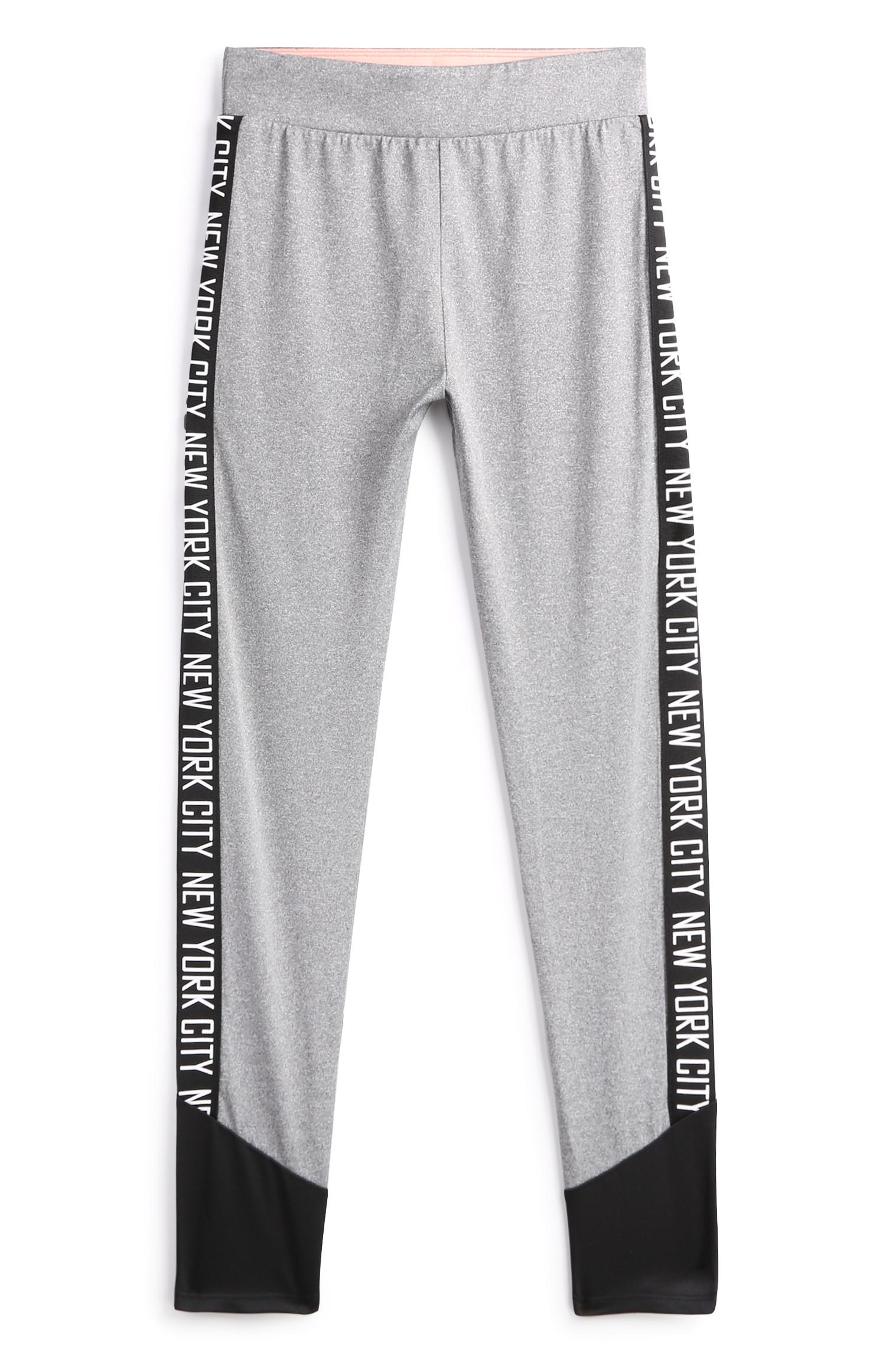 Leggings grises con paneles laterales para niña mayor