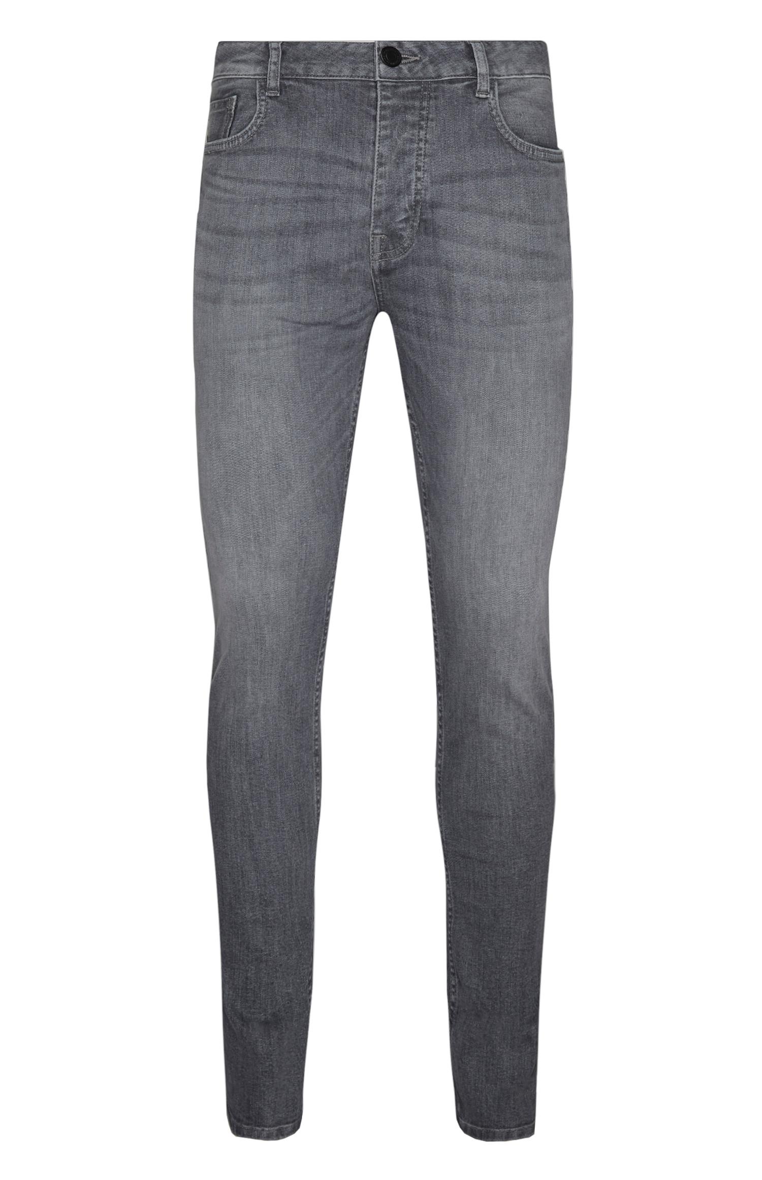 Calças ganga elásticas skinny cinzento