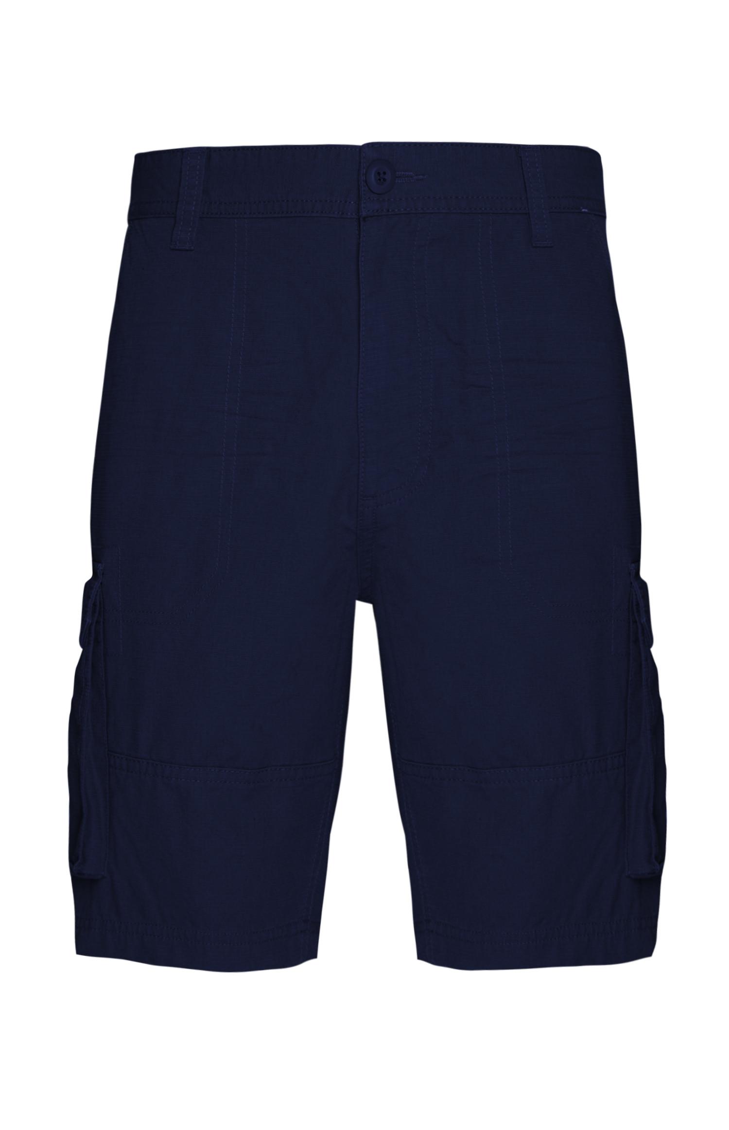 Calções cargo práticos bolsos azul-marinho