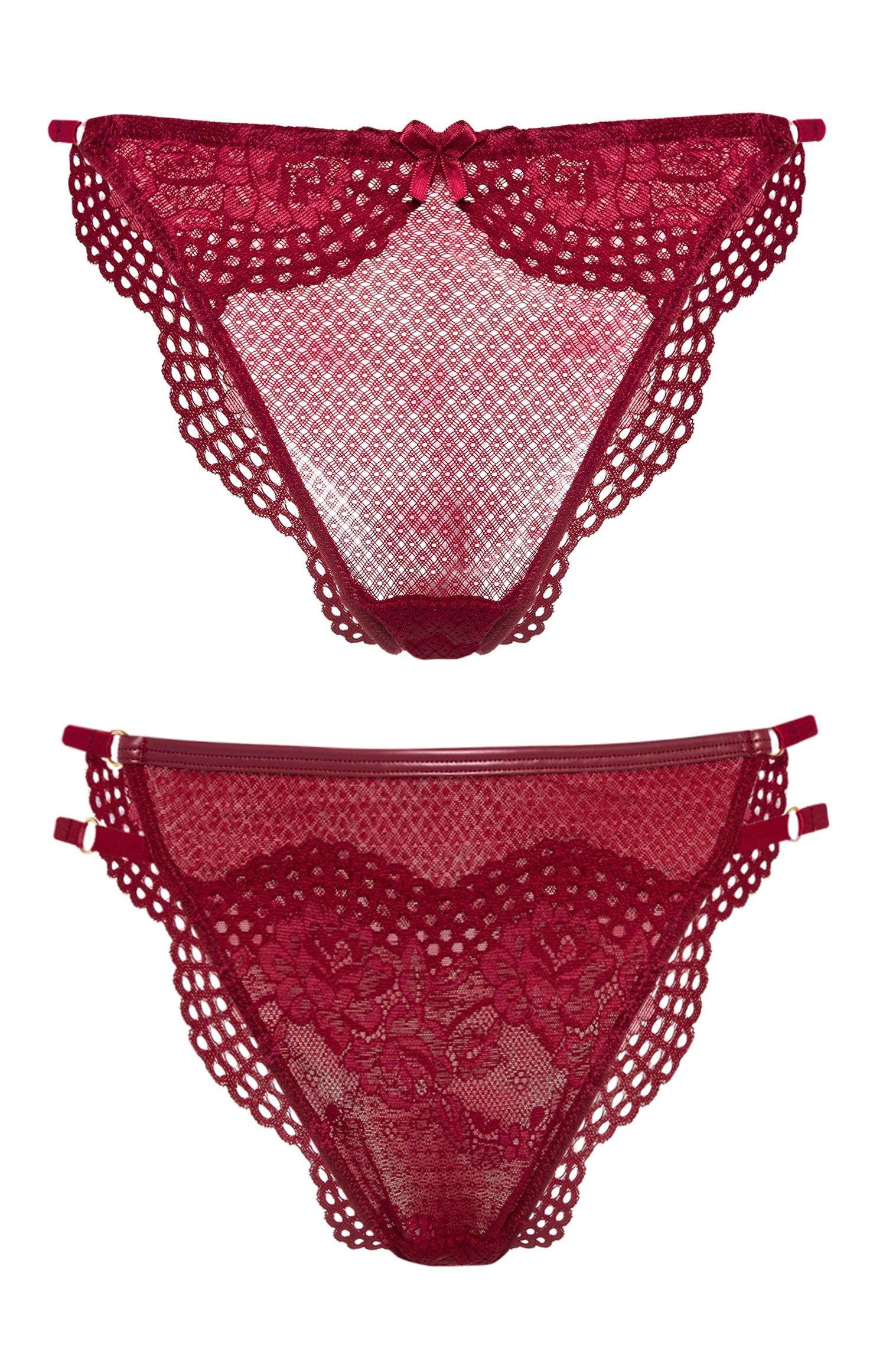 Lot de 2 culottes rouges en dentelle