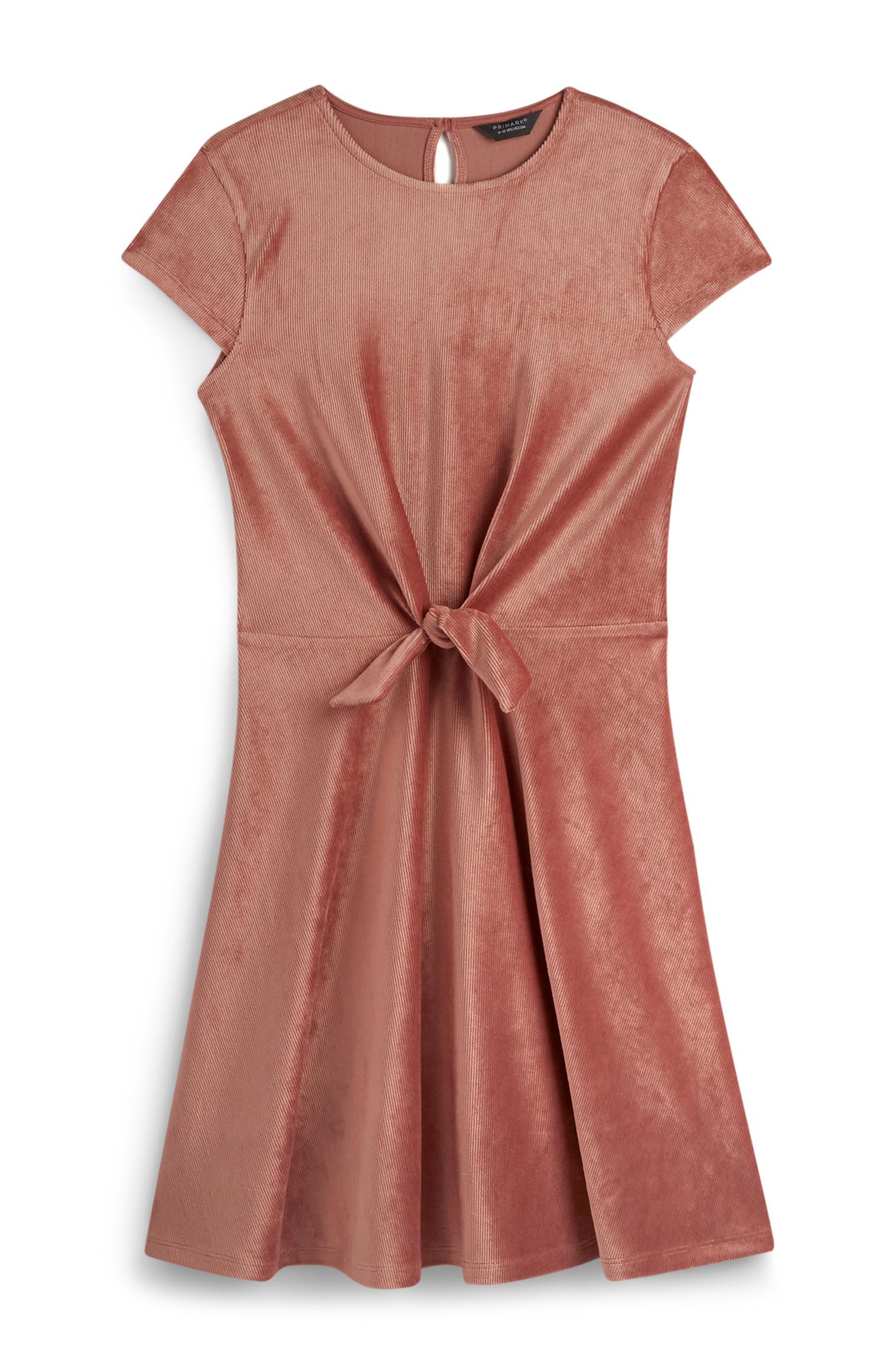 Vestido de punto rosa para niña mayor