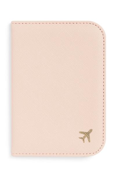 Suporte passaporte cor-de-rosa