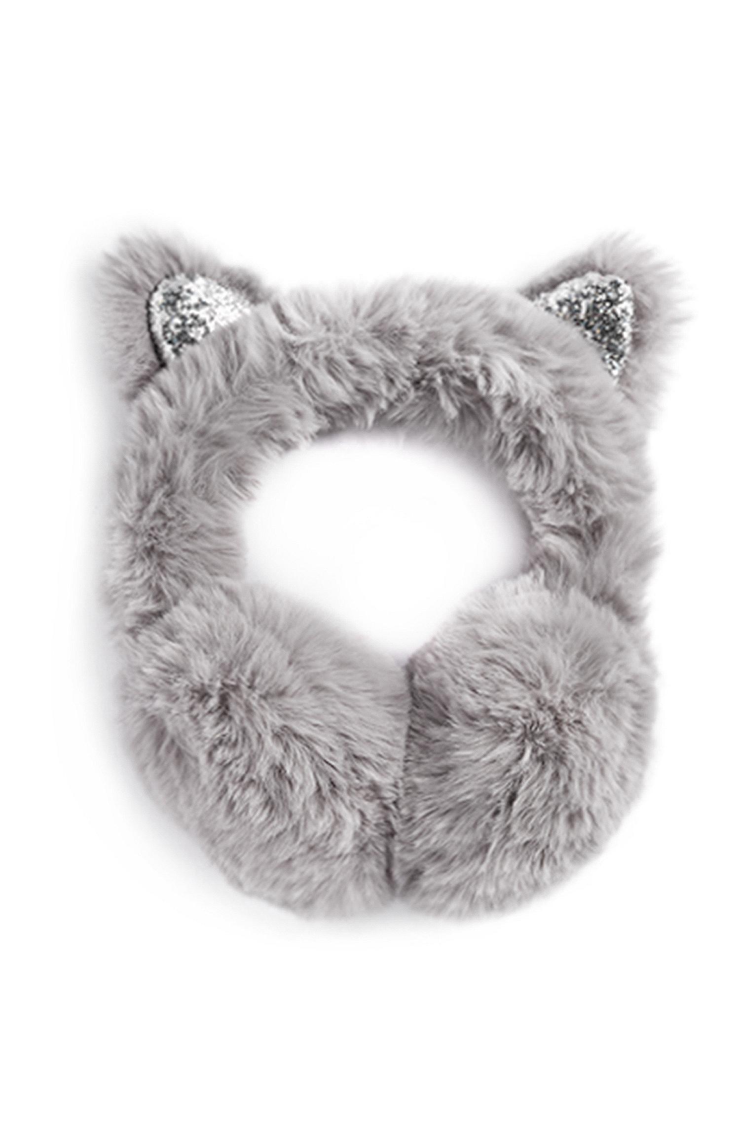 Orejeras con motivo de orejas de gato gris