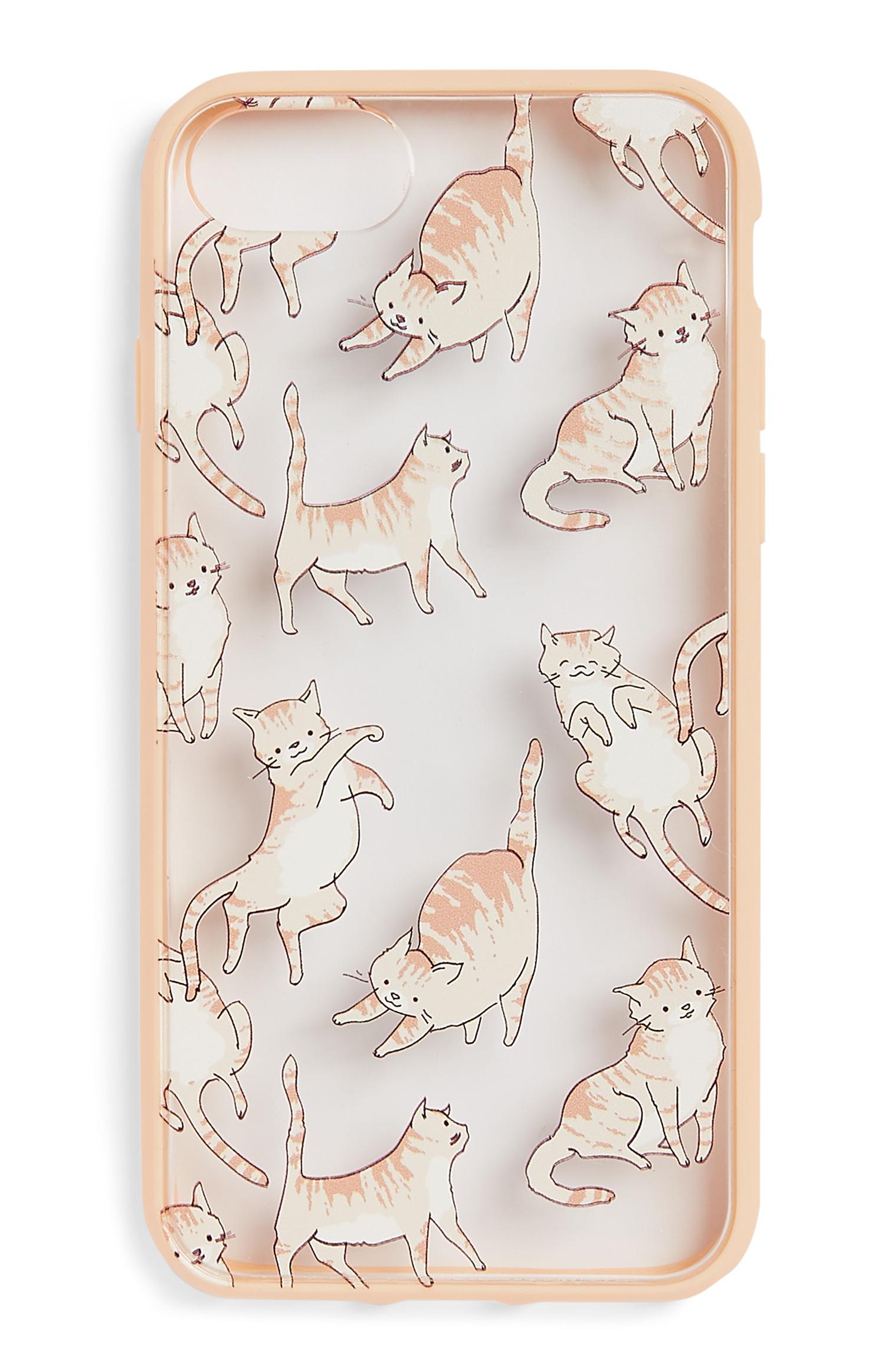Carcasa para móvil rosa claro con gatos iPhone 6
