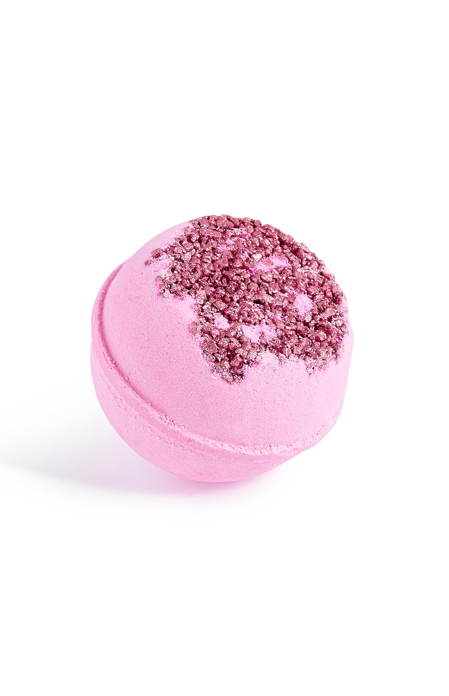 Bomba de baño con rosa con motitas