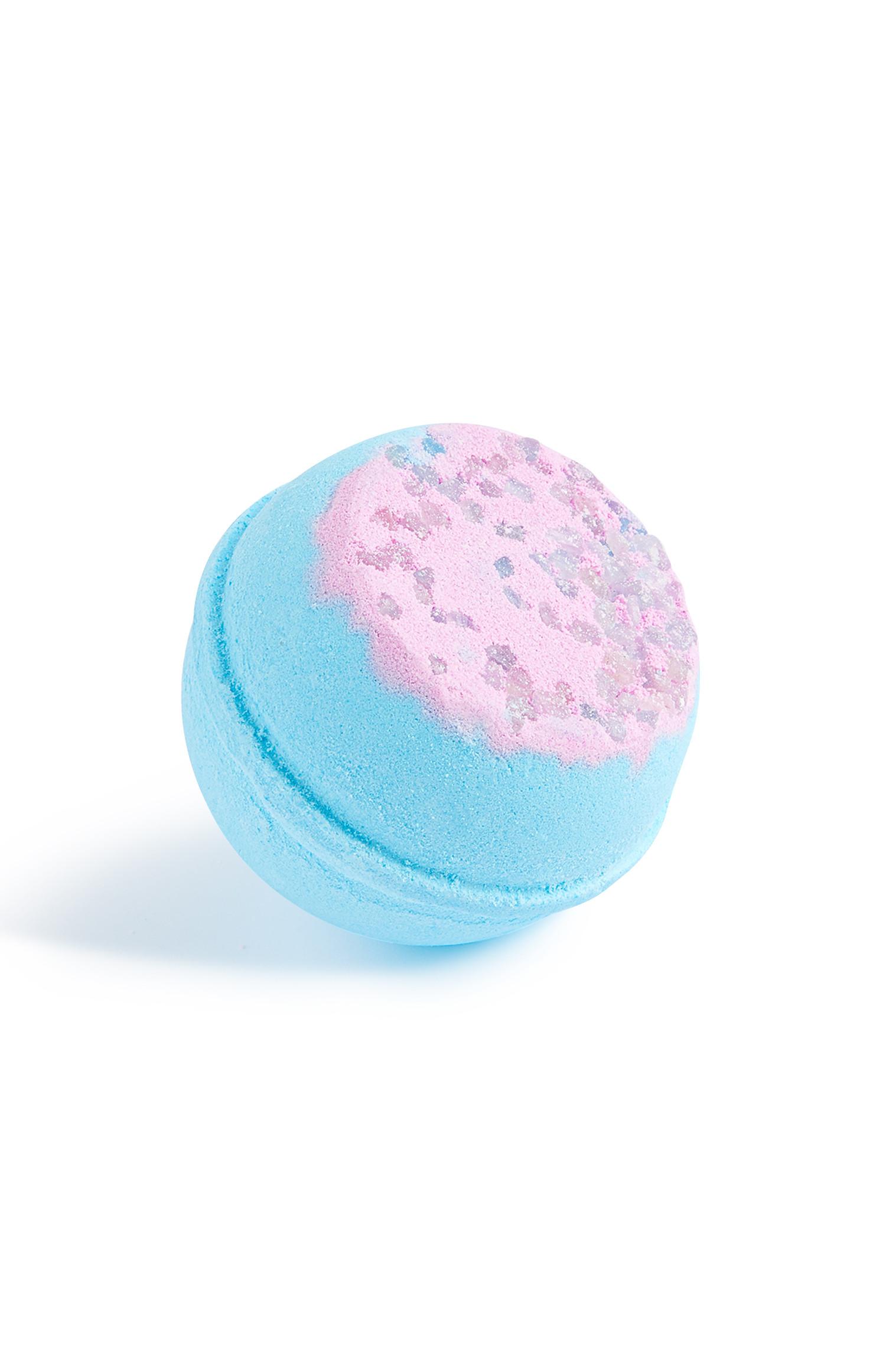 Bomba de baño azul granulada