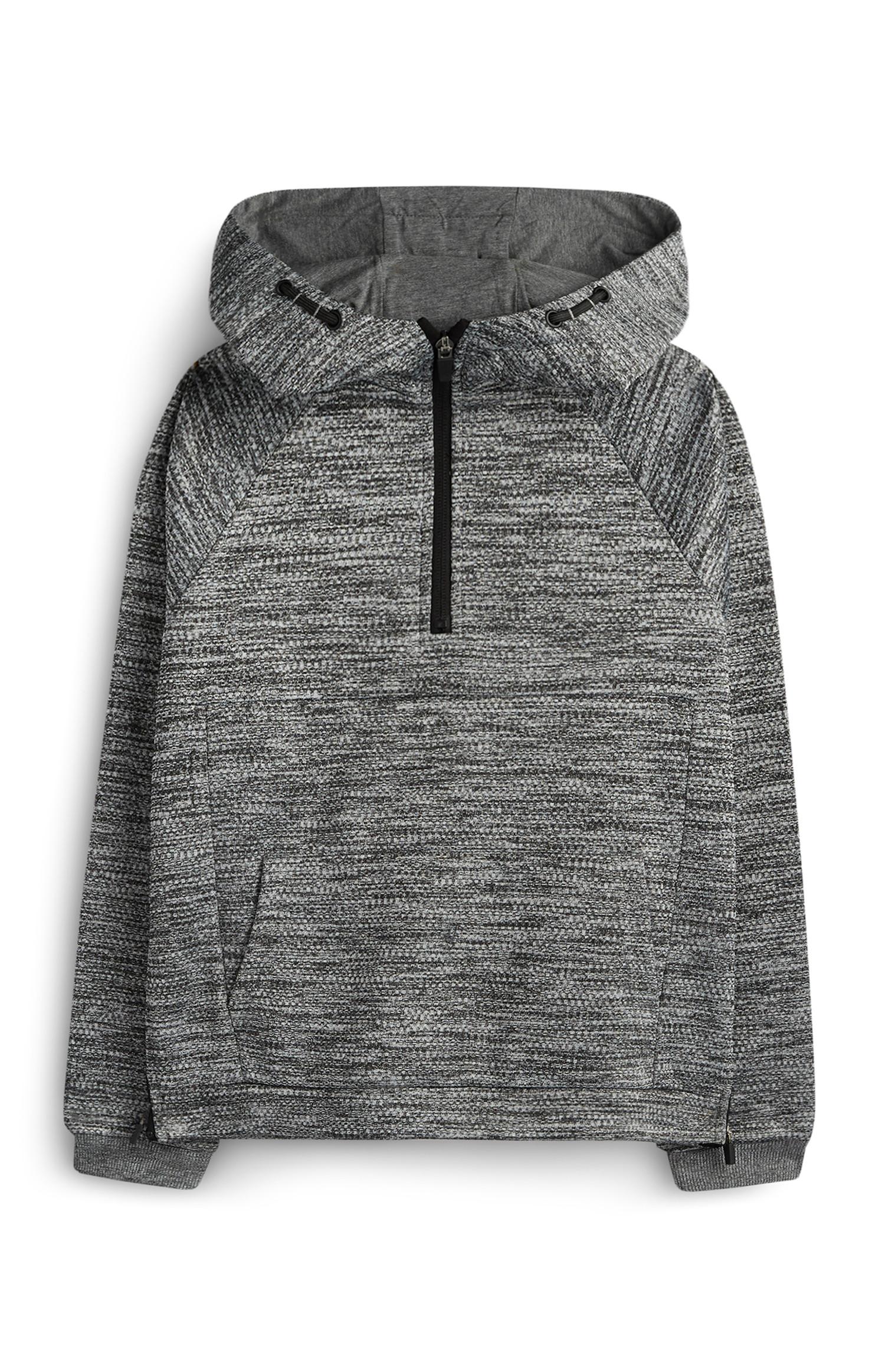 Sudadera texturizada gris con capucha para niño mayor