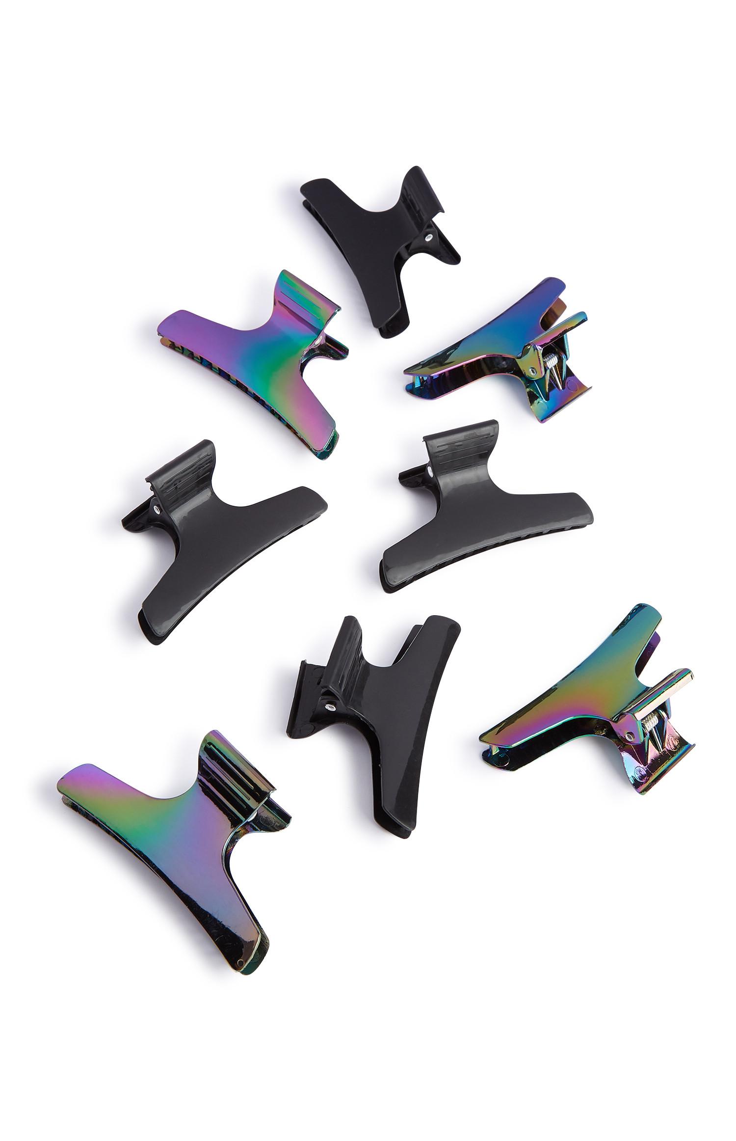 Pack 8 ganchos cabelo metalizado