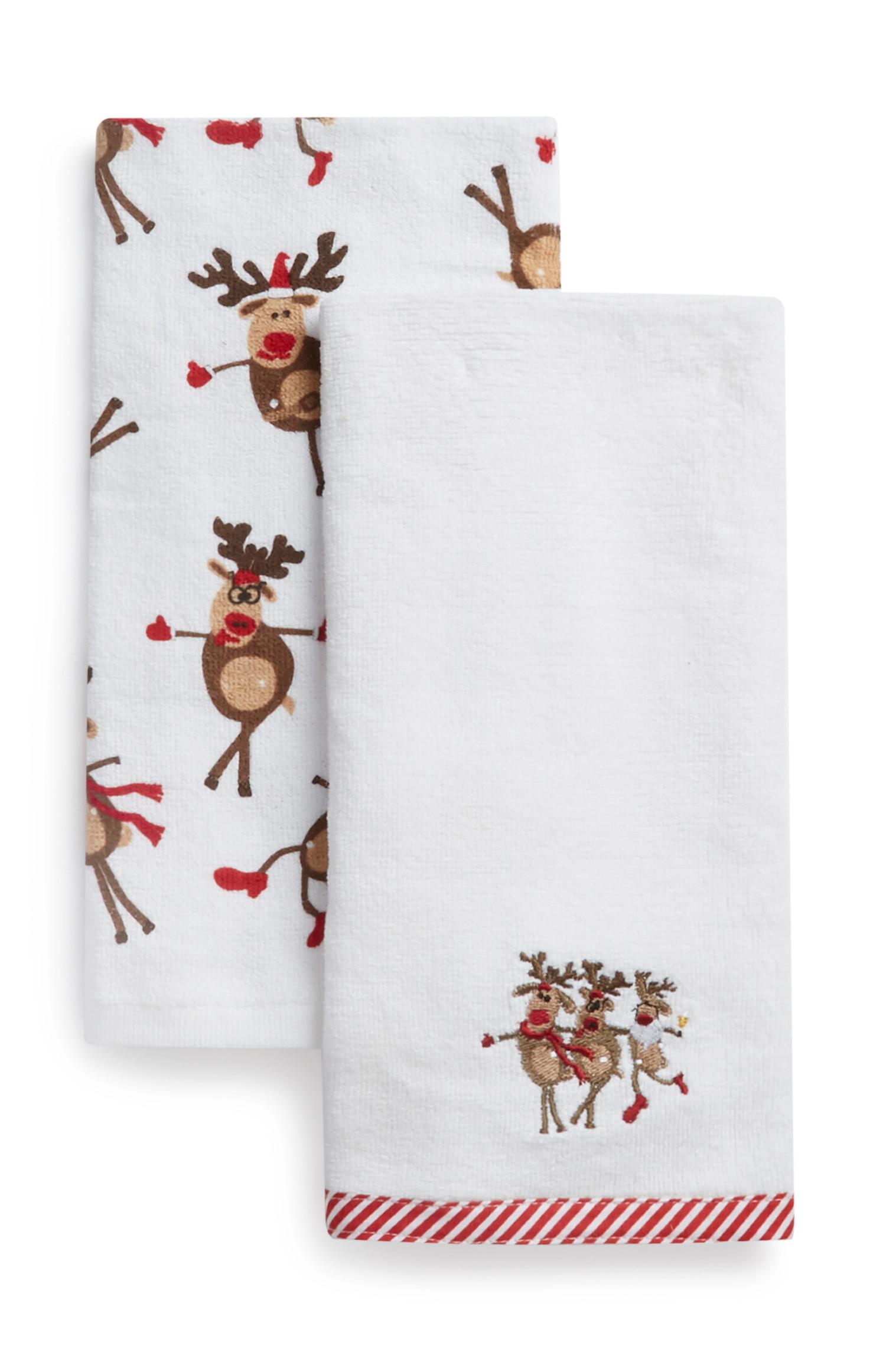 Pack de 2 paños de cocina navideños