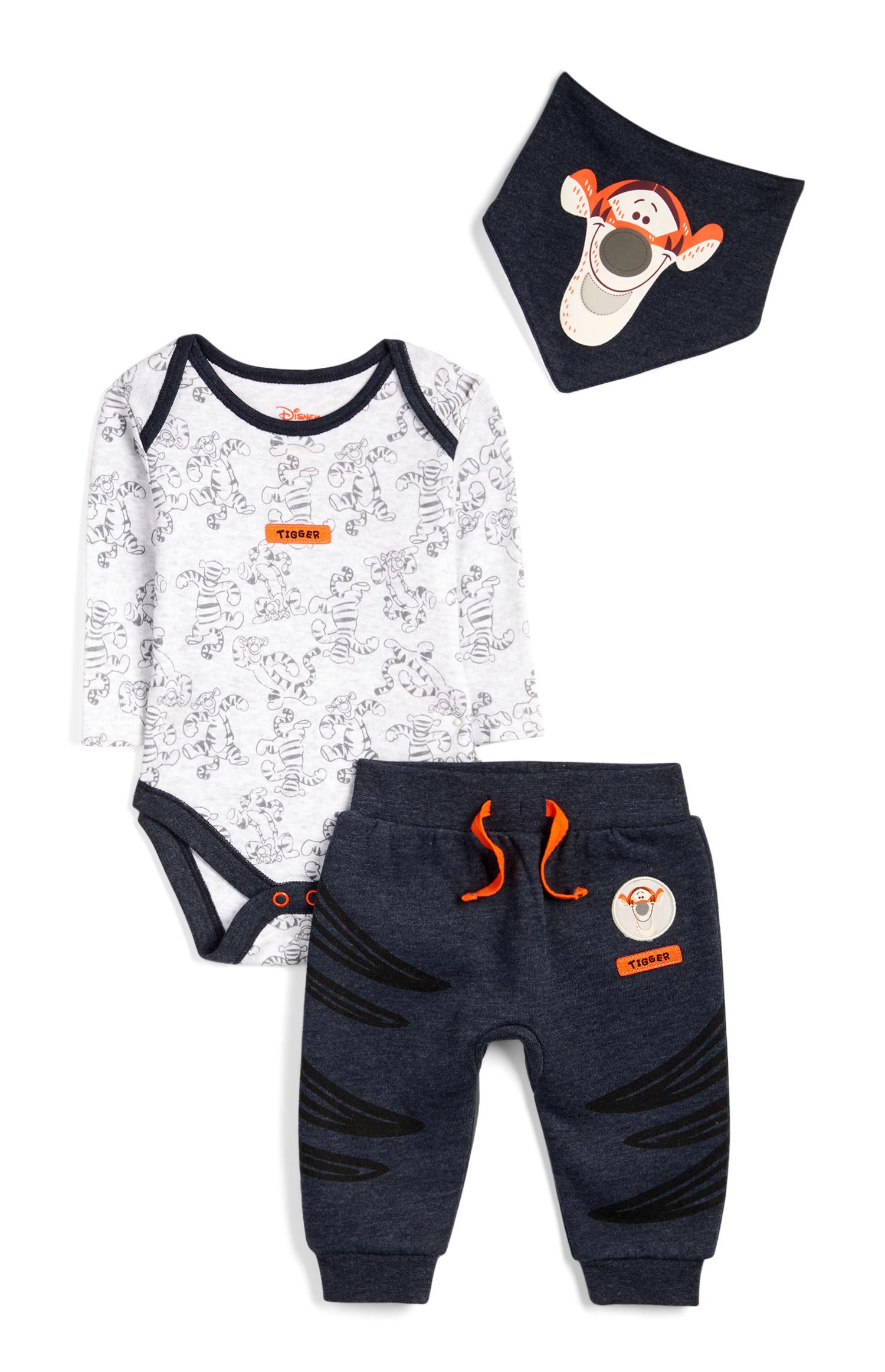 Conjunto de 3 piezas en azul añil de Tigger para bebé niño