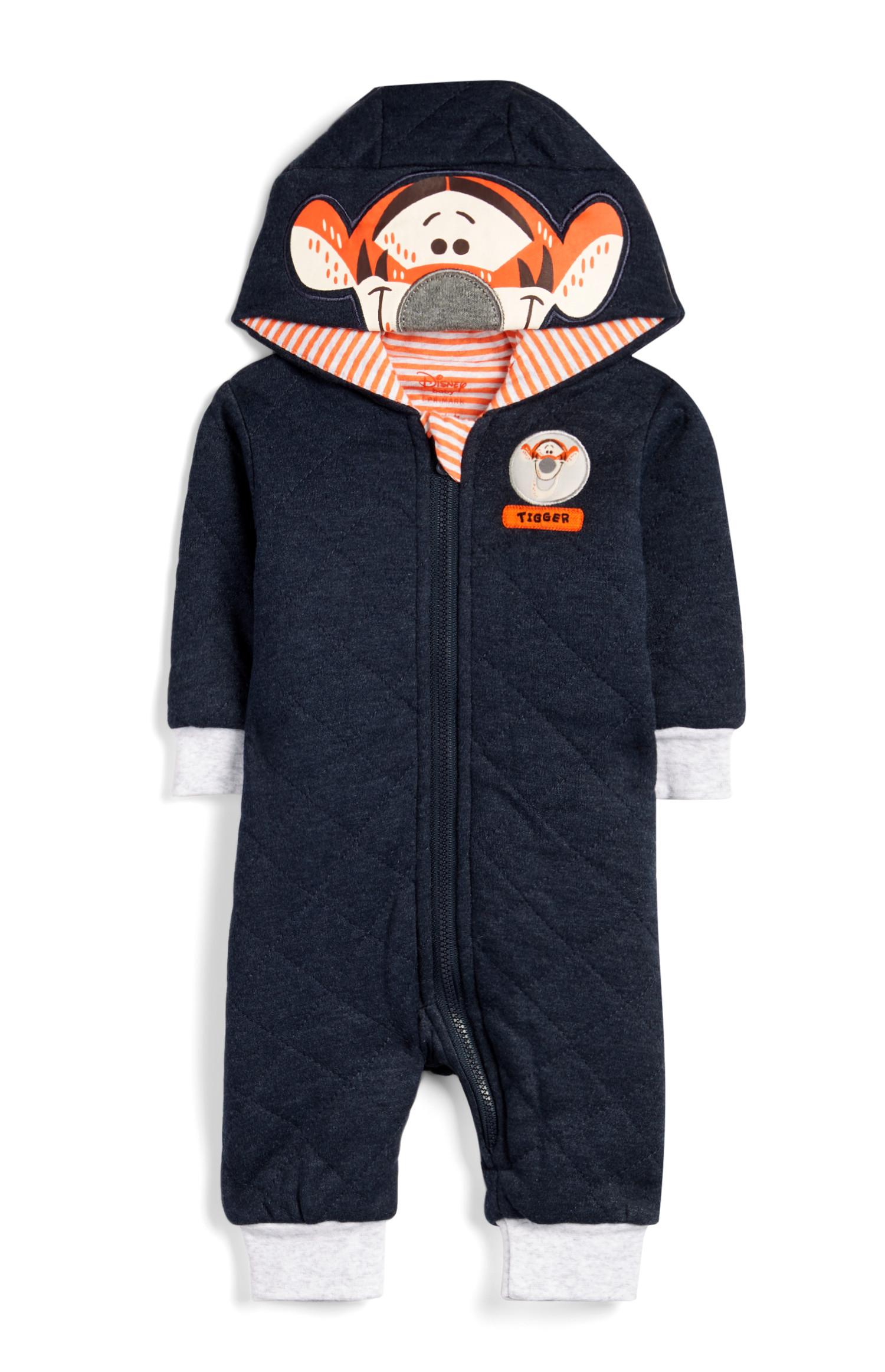 Pelele con capucha en azul añil de Tigger para bebé niño