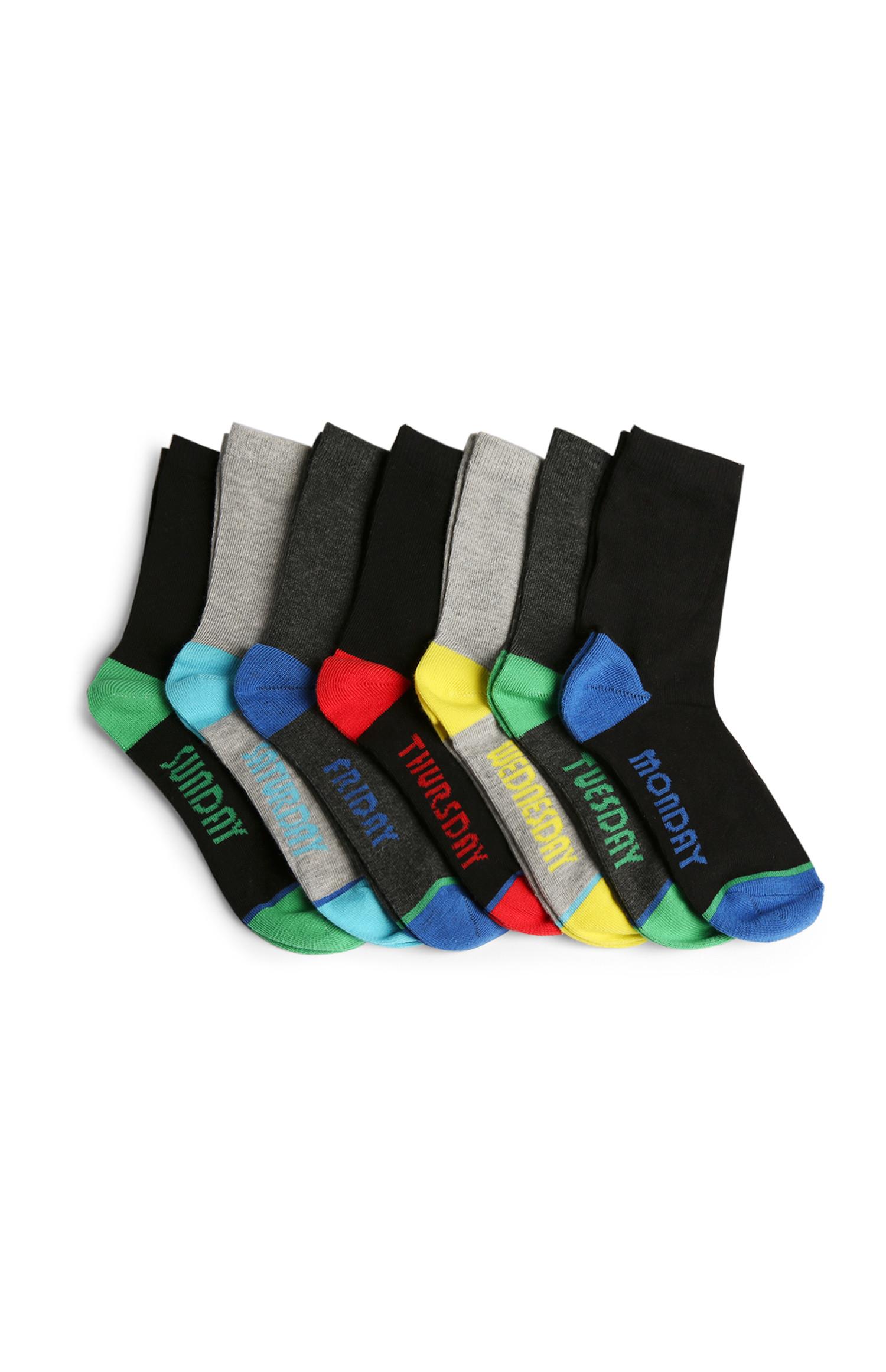 Pack de 7 pares de calcetines con los días de la semana