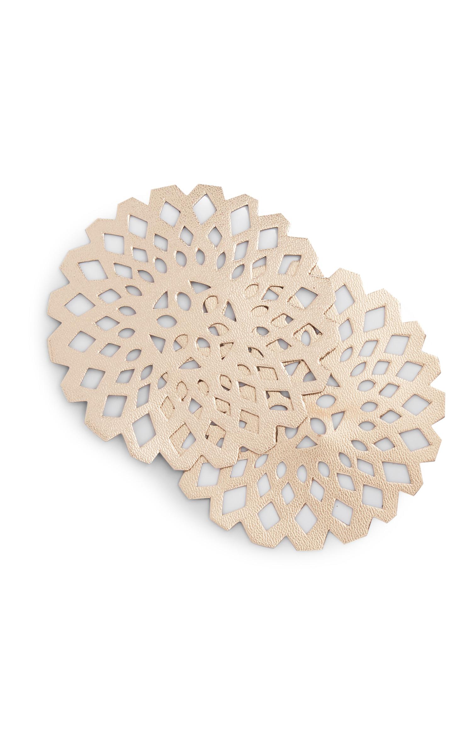 Pack 2 bases de copos metalizado