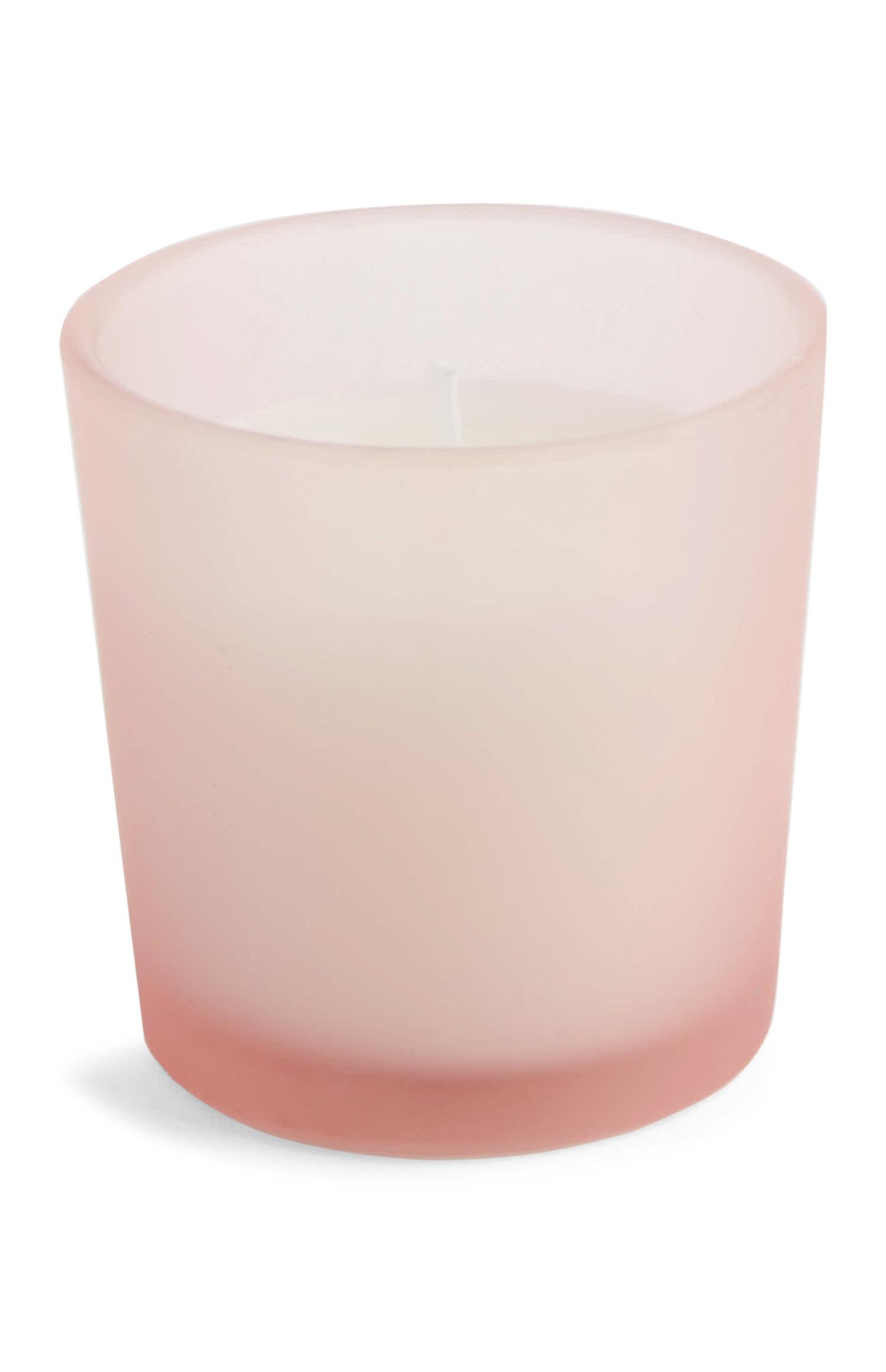 Vela en vaso rosa