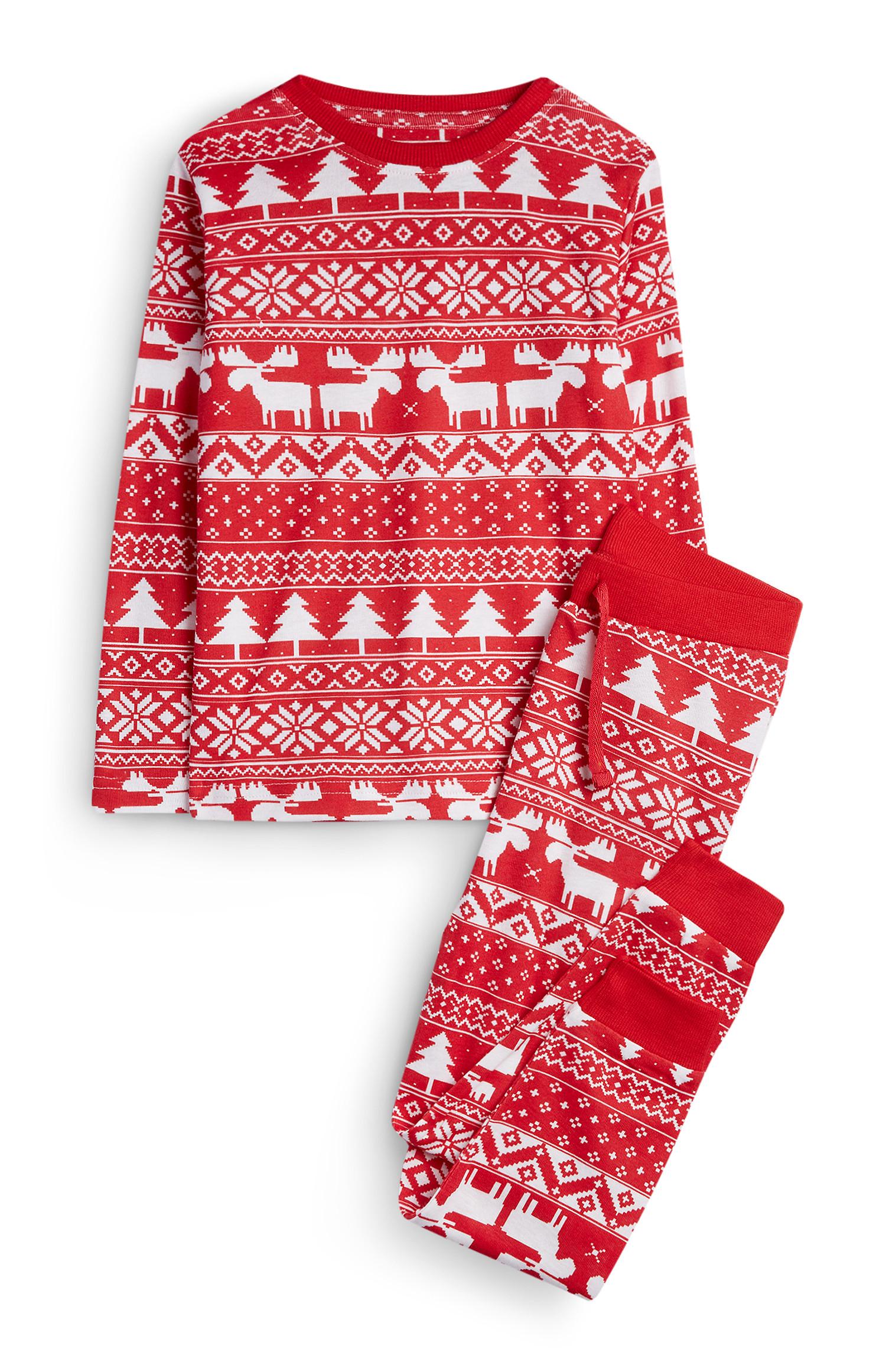 Pijama con estampado de greca alpina para niña pequeña