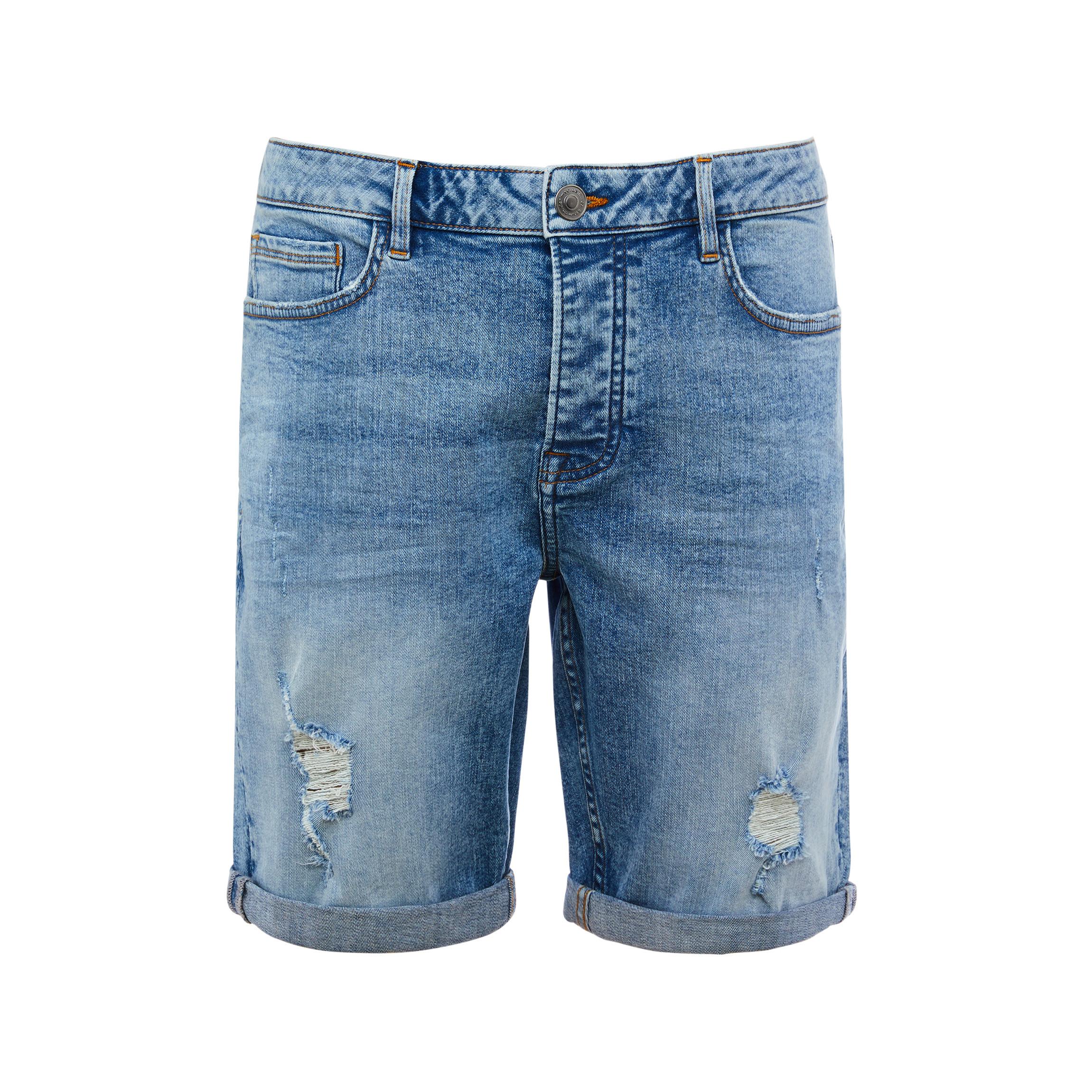 Shorts azzurri con strappi