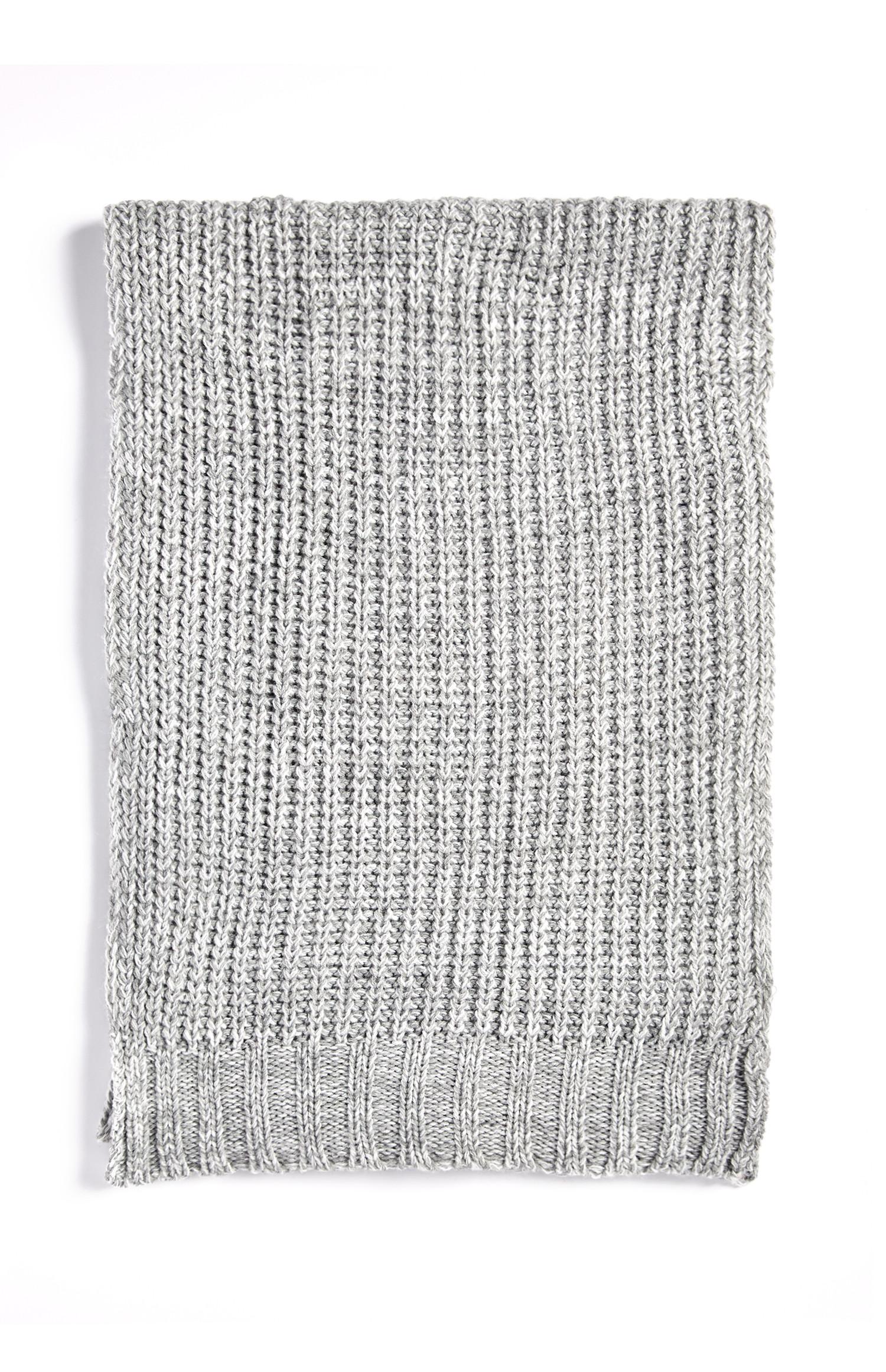 Cachecol malha grossa marmoreado cinzento