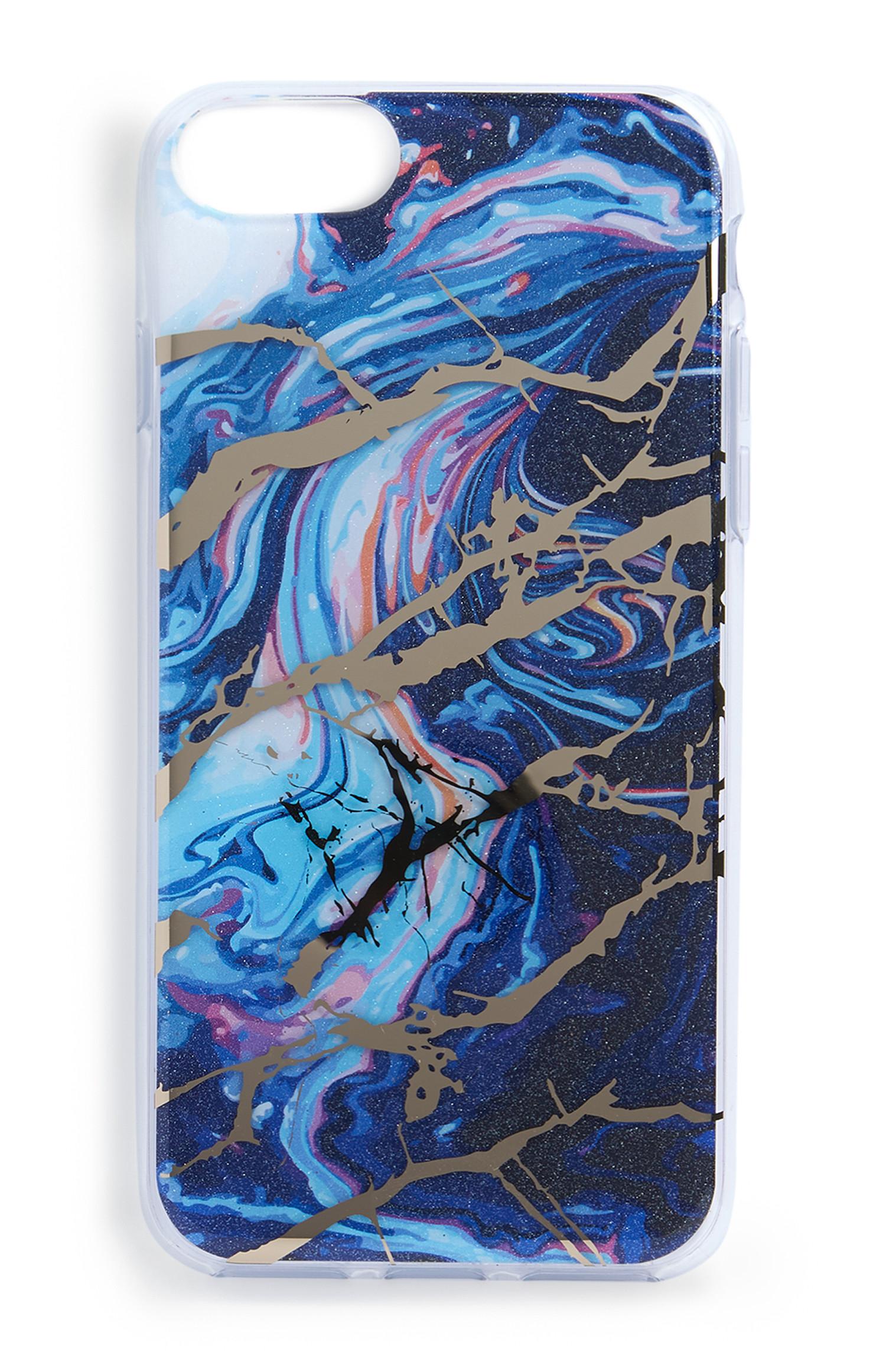 Carcasa para móvil azul con estampado abstracto