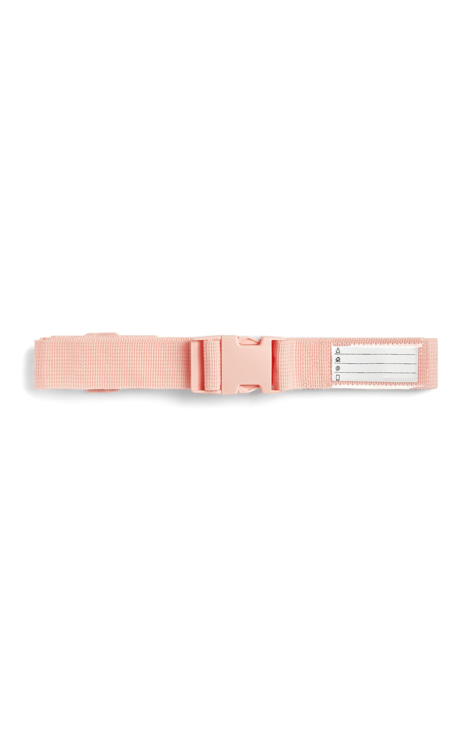 pink luggage strap