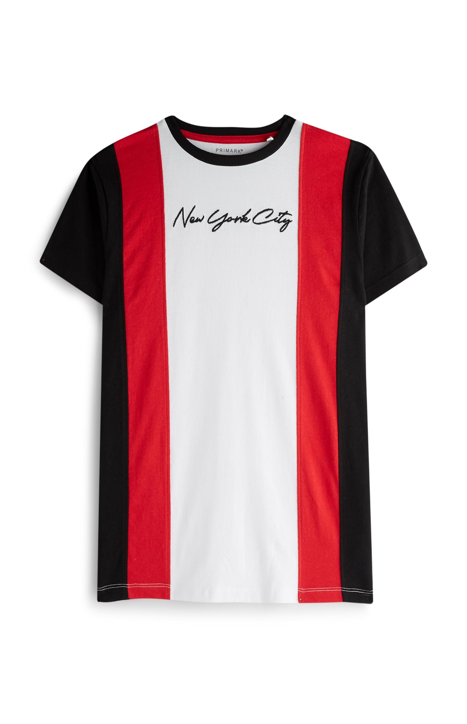 Majica z vertikalnimi črtami in s kratkimi rokavi za starejše fante