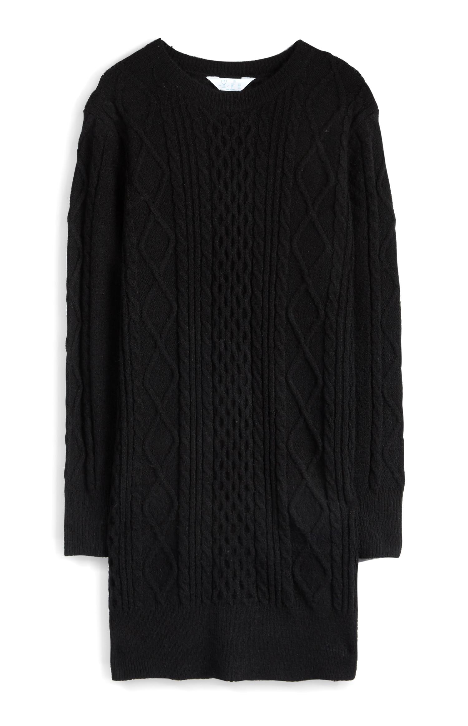 Vestido malha entrançada preto