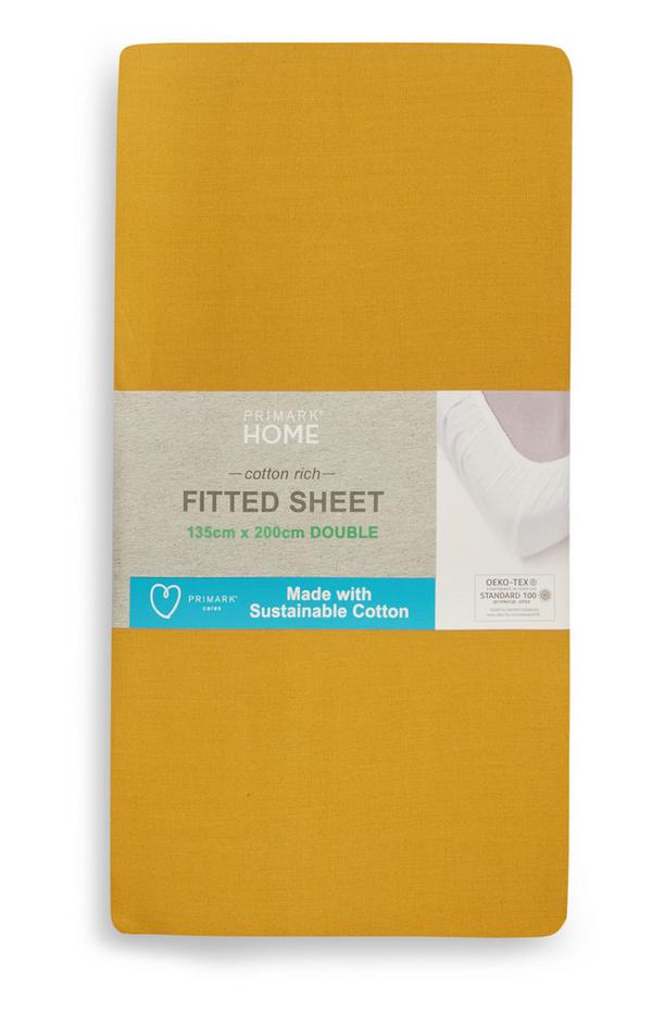Mustard Double Fitted Sheet