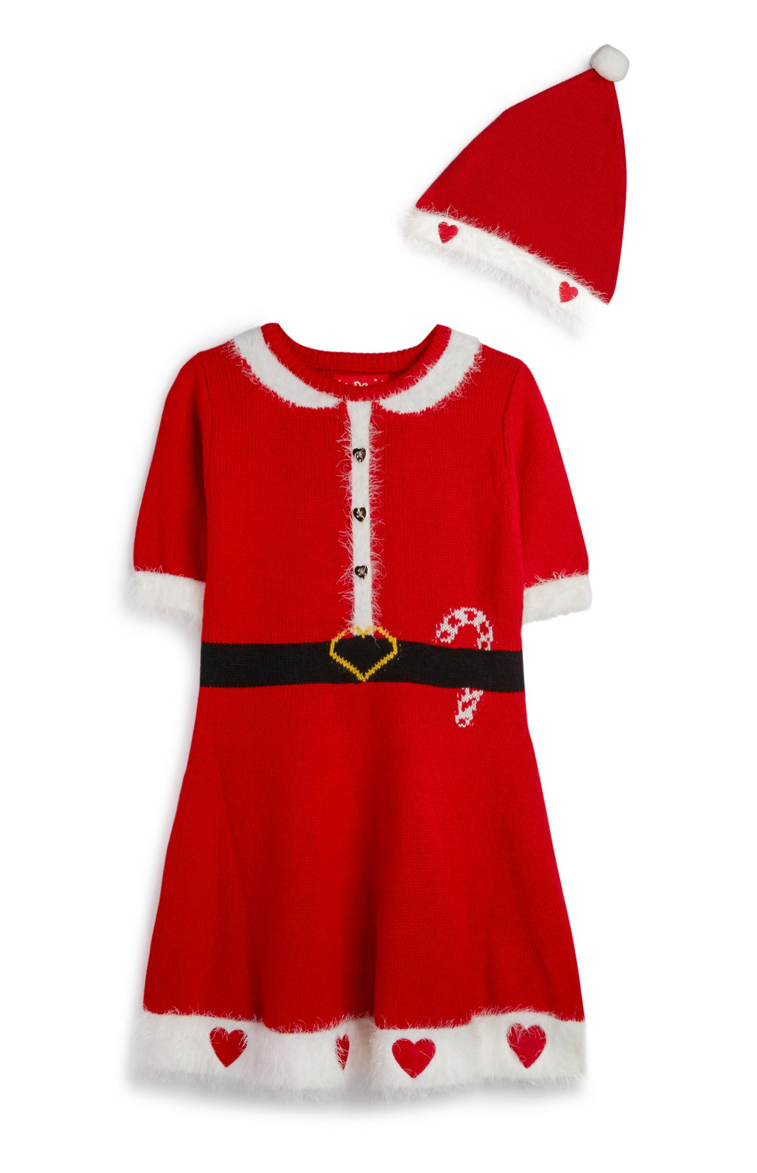 Vestido de Papá Noel de niña mayor