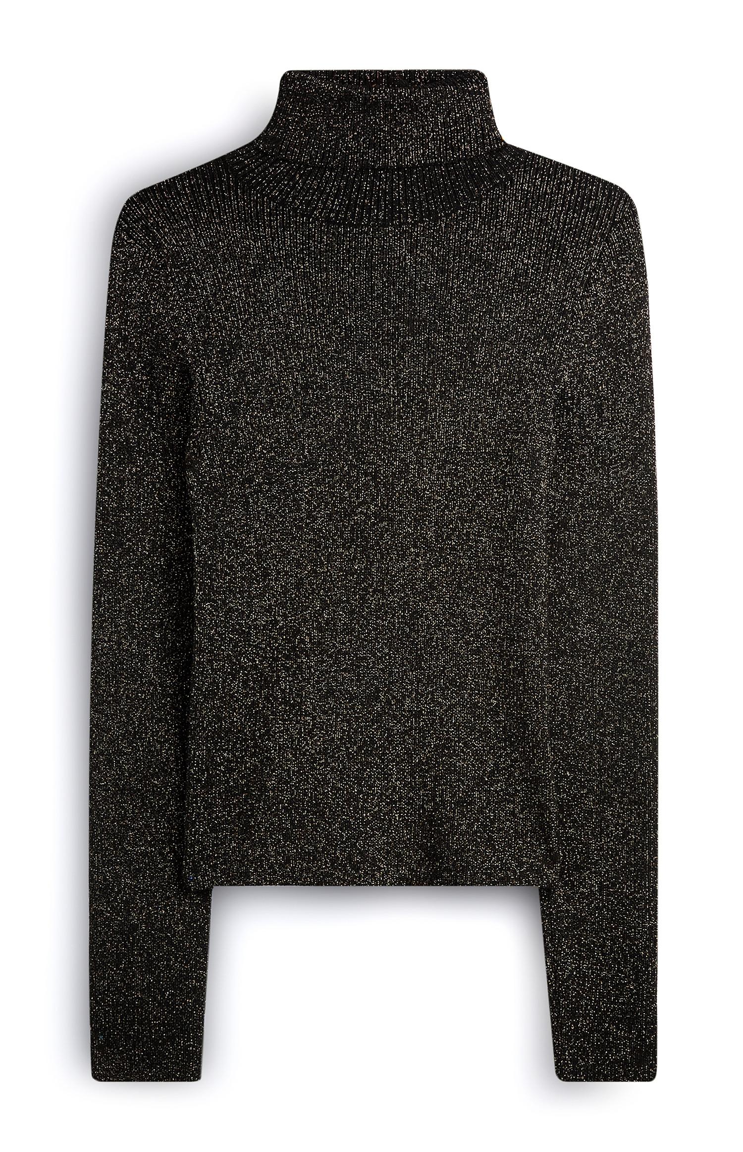 Camisola gola subida e brilhantes preto