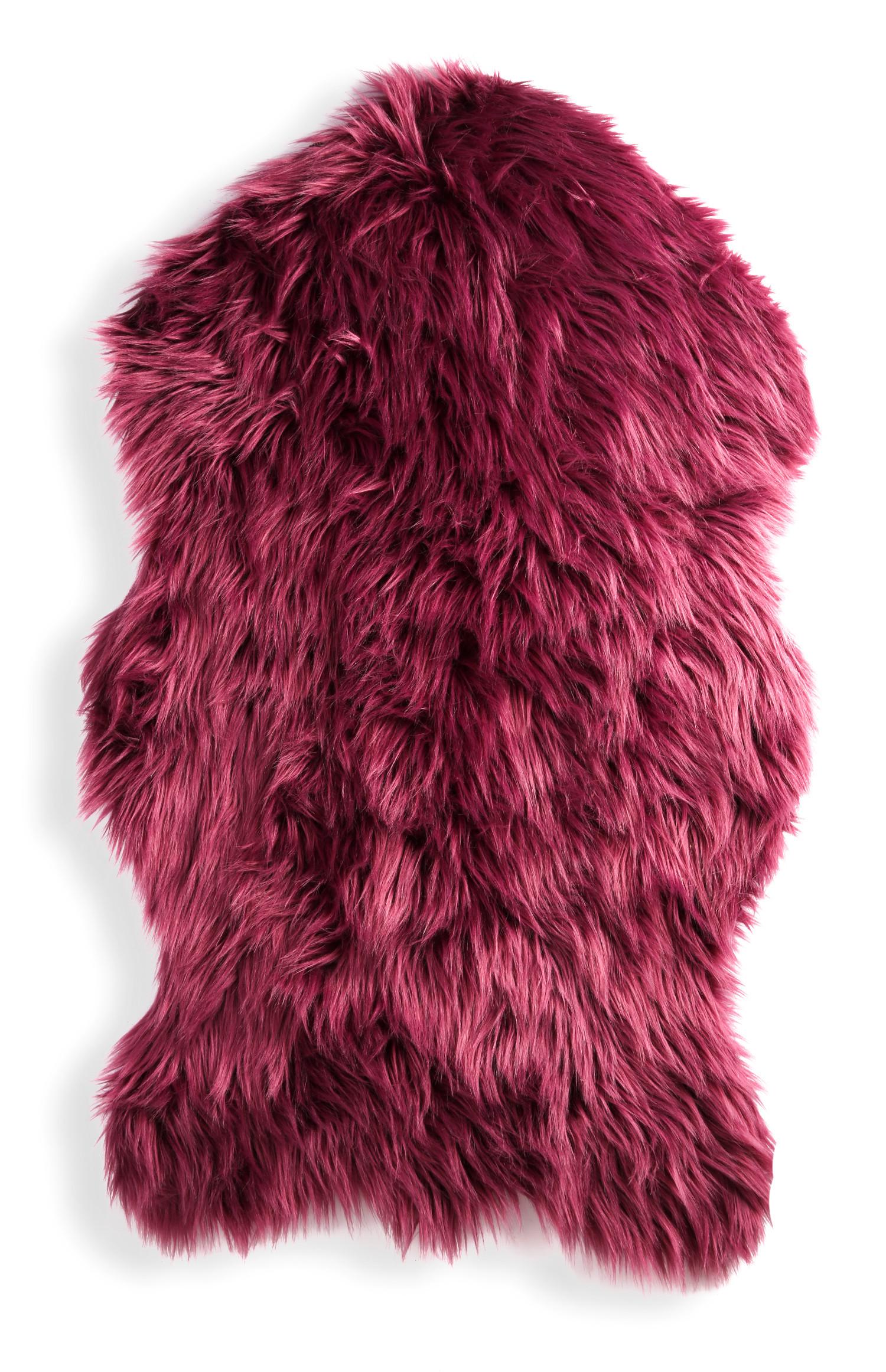 Manta de piel de cordero sintética morada