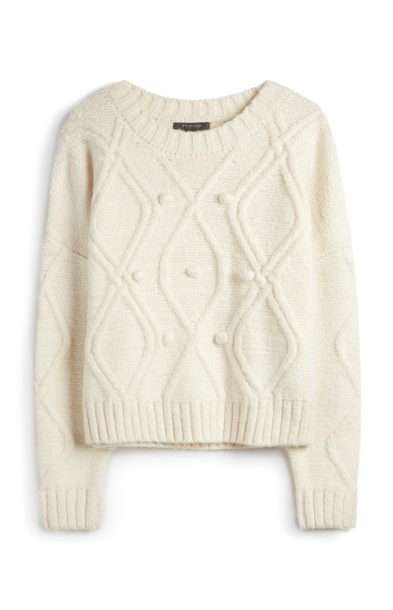 Camisola malha curta creme