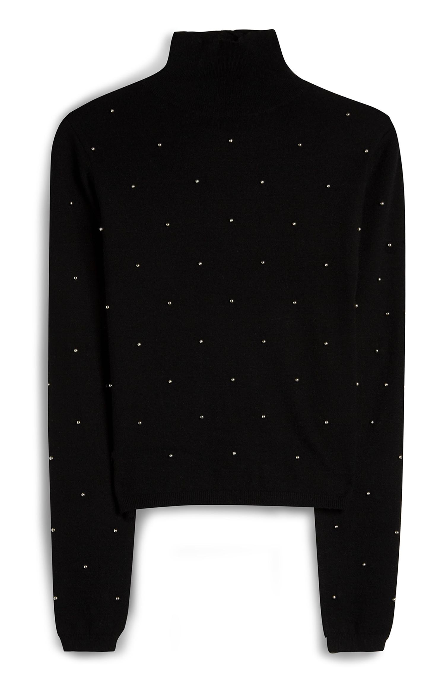 Camisola pérolas preto