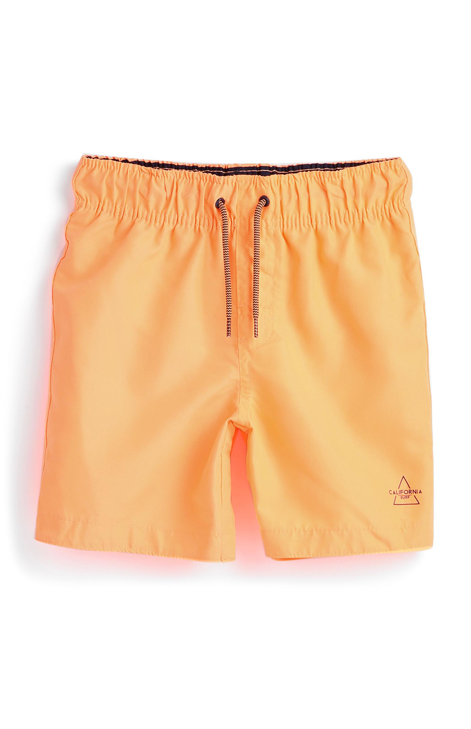 Bañador de color naranja flúor para niño pequeño