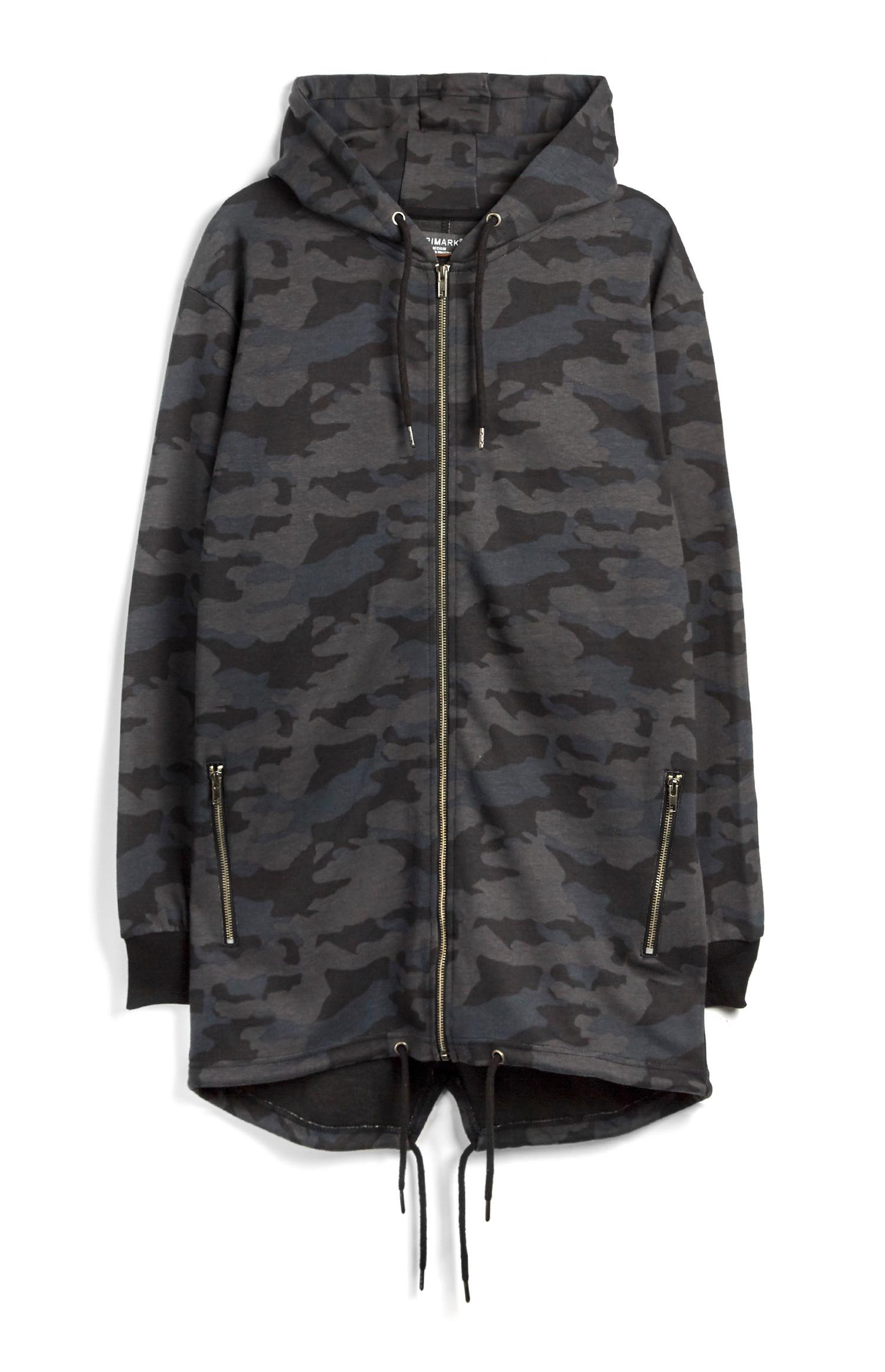 Casaco parka padrão camuflado