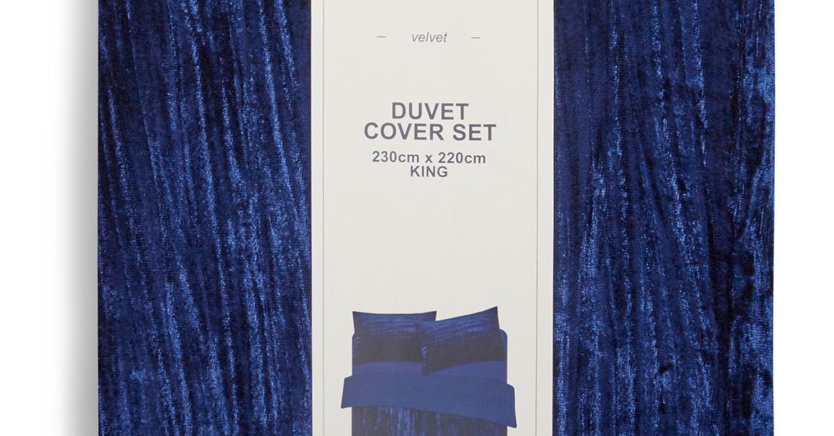 Navy Velvet King Size Duvet Cover Set Bedroom All Homeware