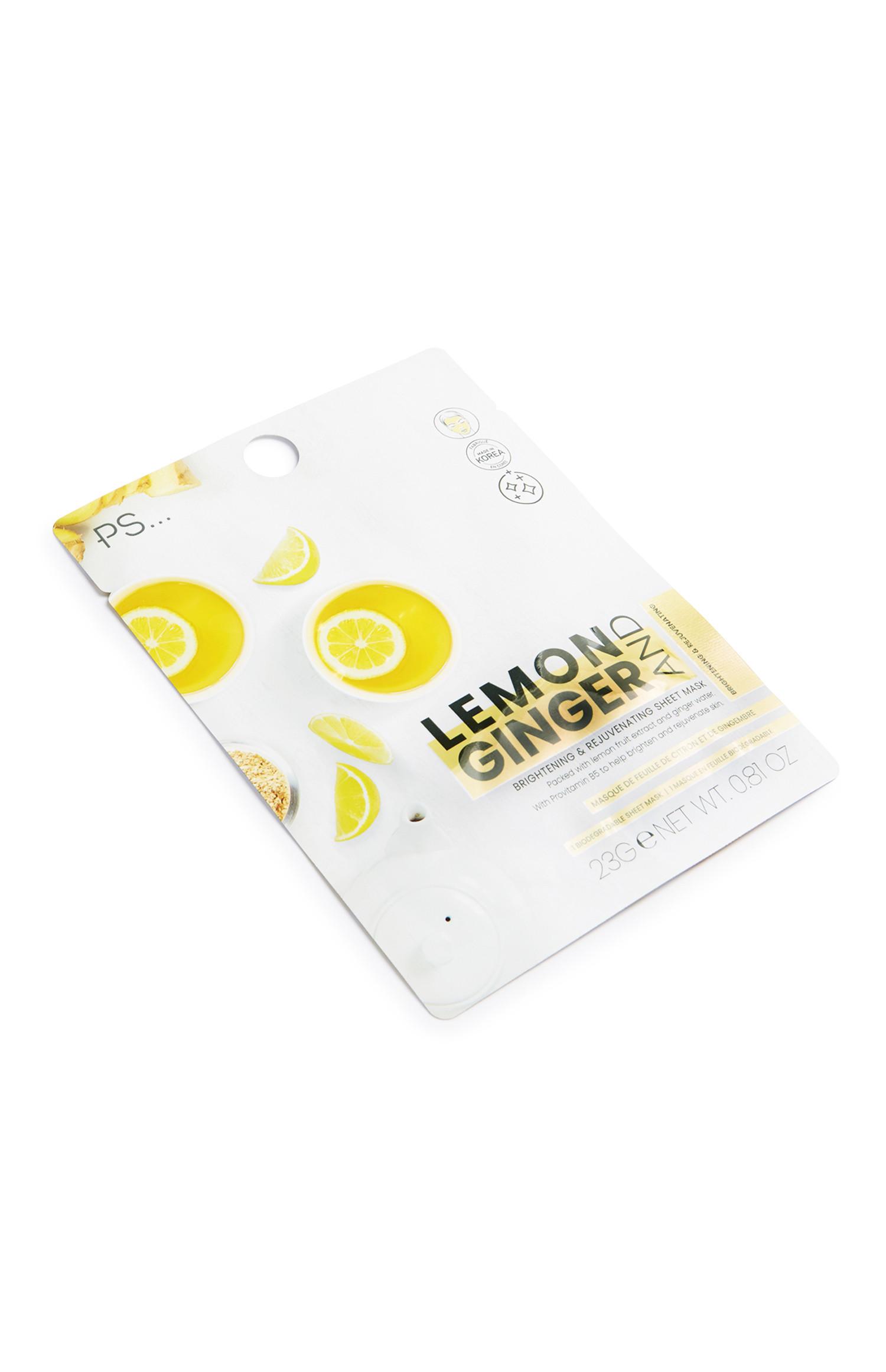 Máscara facial limão e gengibre