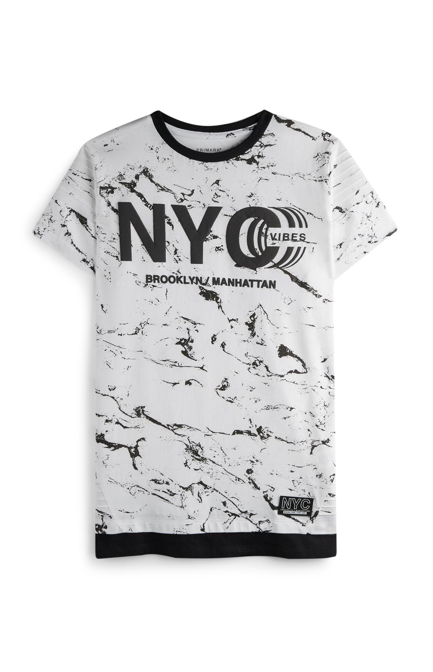 Majica NYC Vibes z marmornatim potiskom za starejše fante