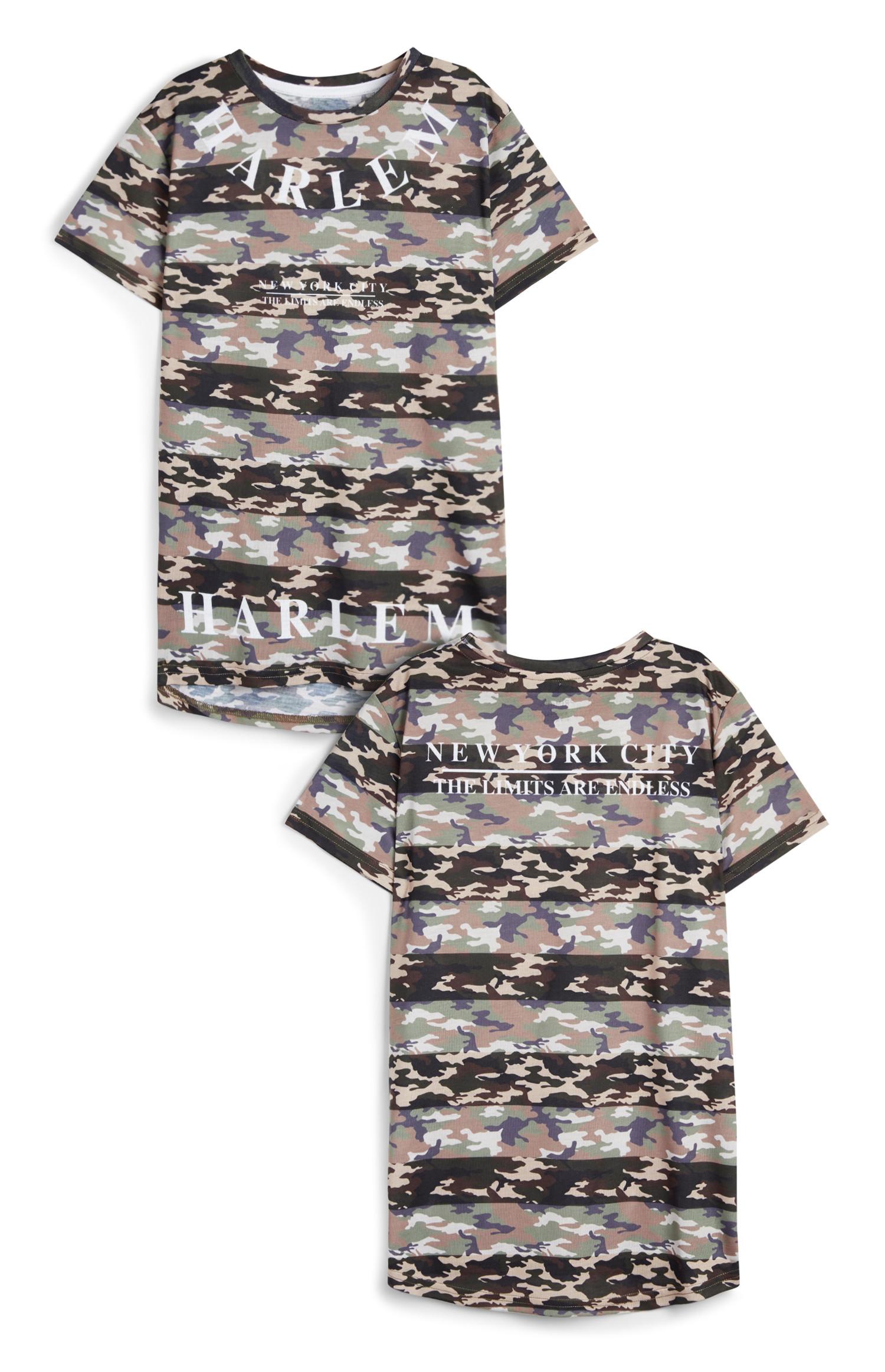 Camiseta a rayas de camuflaje para niño mayor