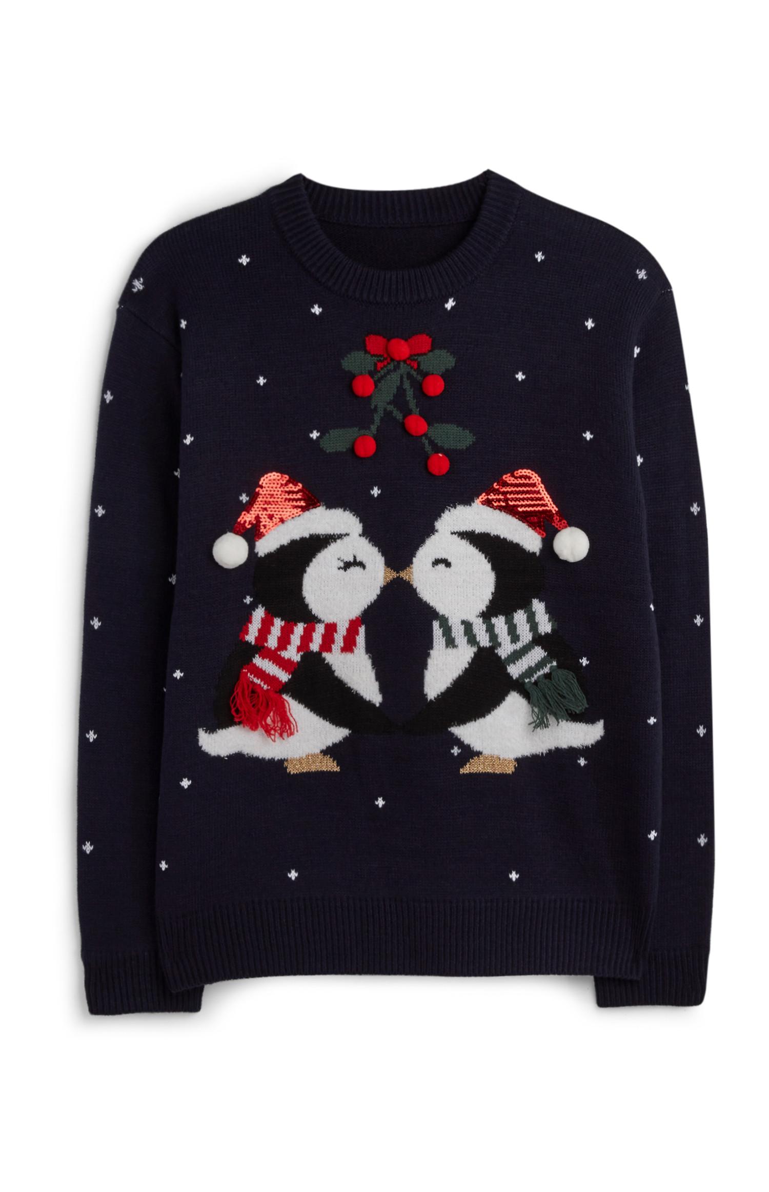 Camisola Natal beijo pinguins