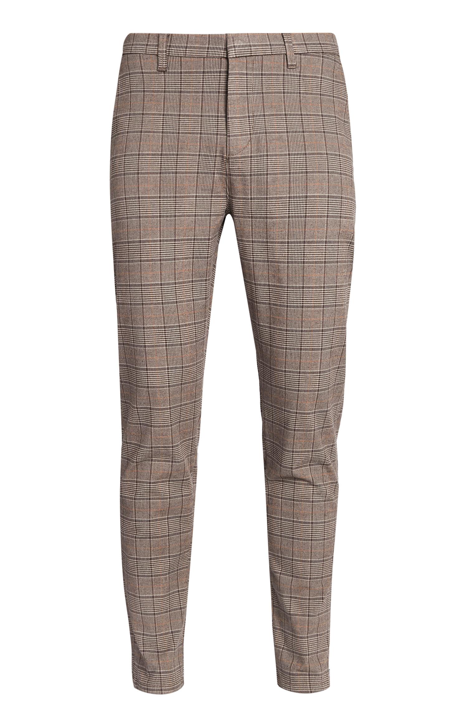 Pantaloni marroni a quadri