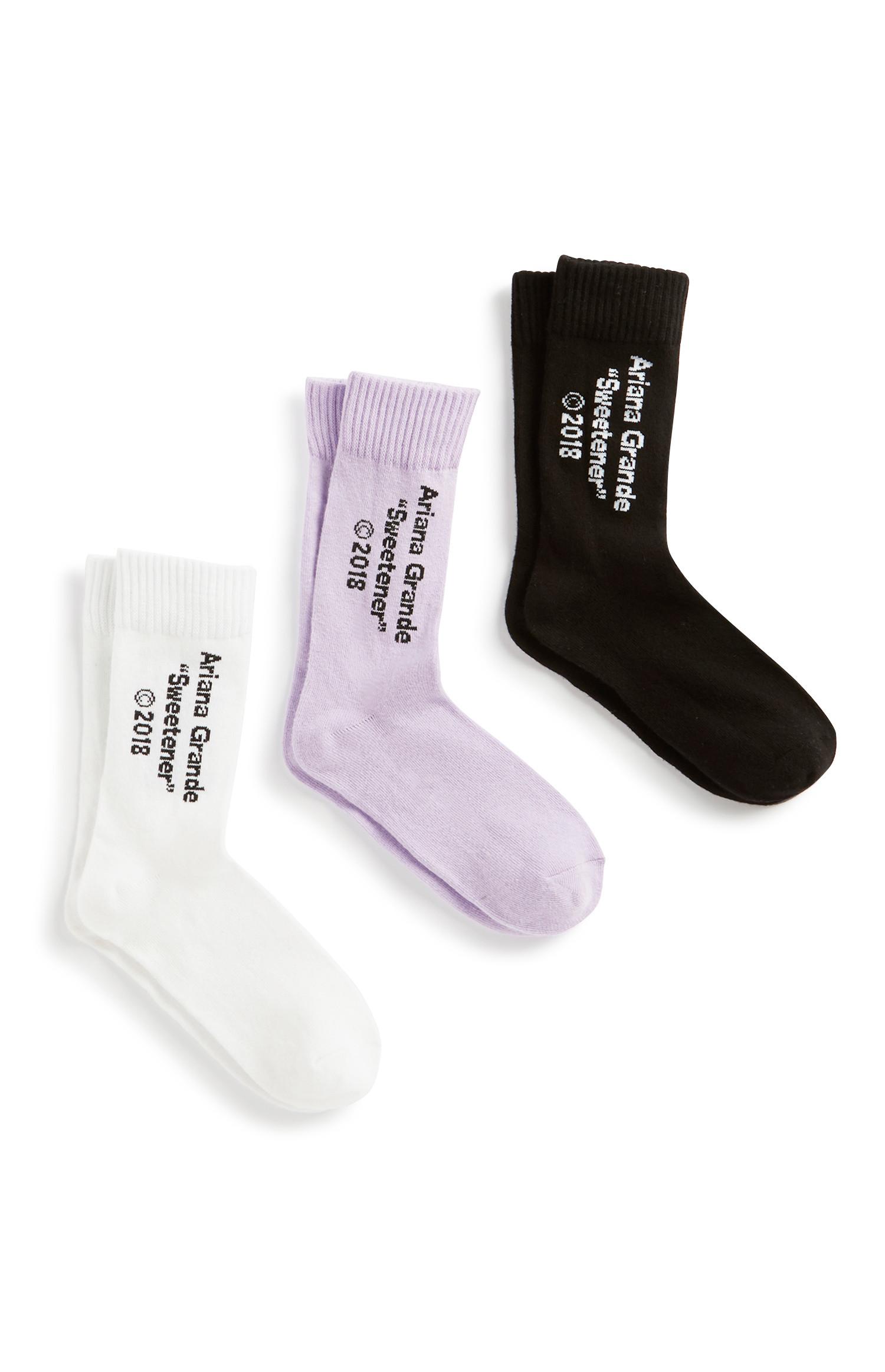 Ariana Grande Sock 3pk Socks Tights Clothing Womens
