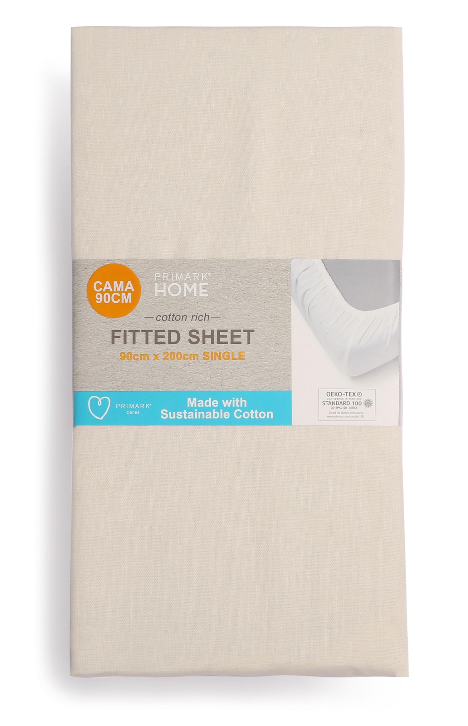 Sábana bajera ajustable individual de algodón sostenible