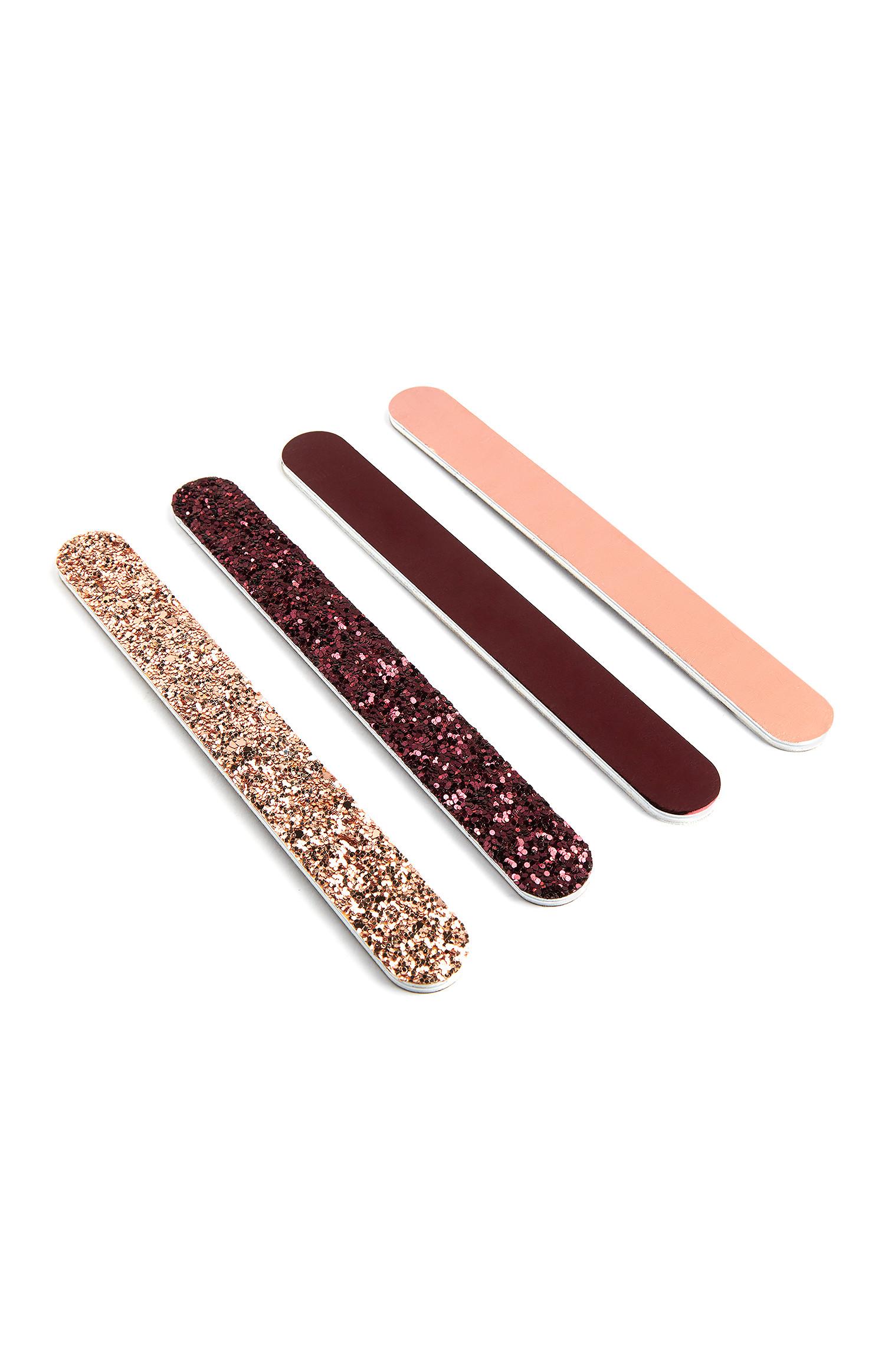 Pack 4 limas unhas cor-de-rosa/cor de vinho